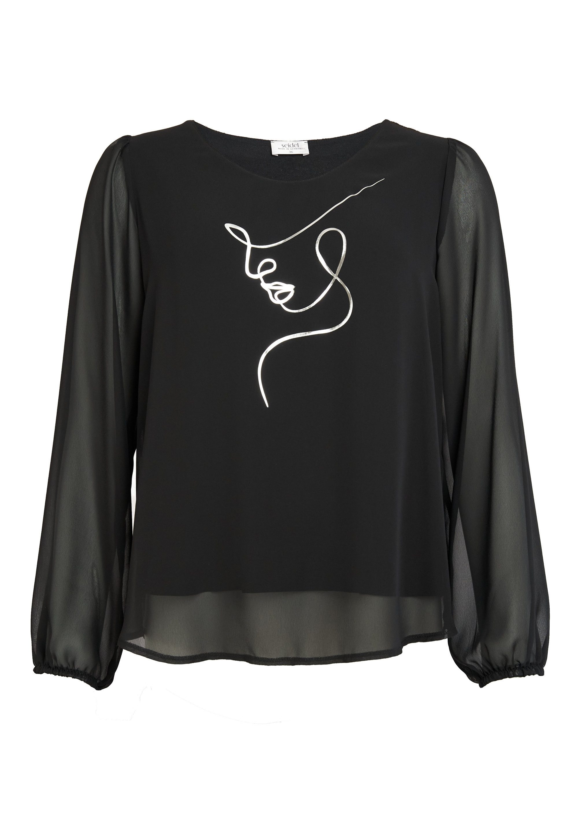 Seidel Moden Langarmbluse im modischen Lagenlook, MADE IN GERMANY