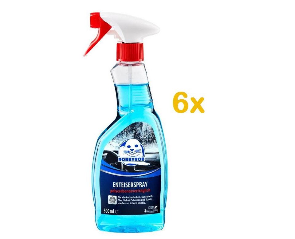 Robbyrob Scheibenfrostschutz Robbyrob Scheibenenteiser-Spray 500ml, 6 Stück