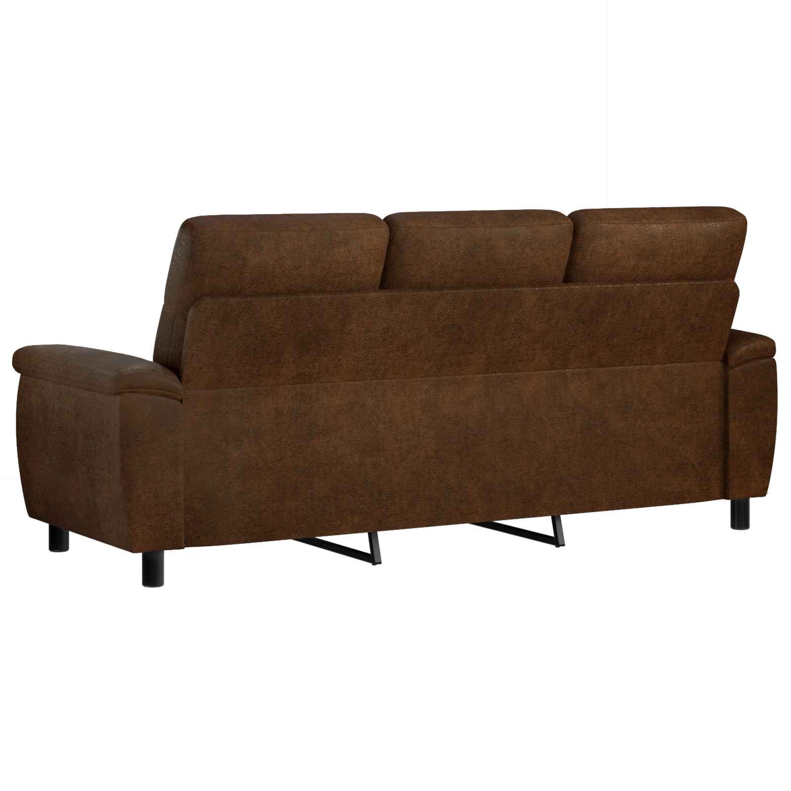vidaXL Sofa Sofa Braun 214 x 90 x 95 cm Kunstwildleder, 1 Teile – Bild 5 von 5