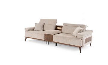 JVmoebel 4-Sitzer Wohnzimmer Beige Viersitzer Luxuriöses Polstersofa Textil Möbel, 1 Teile, Made in Europa