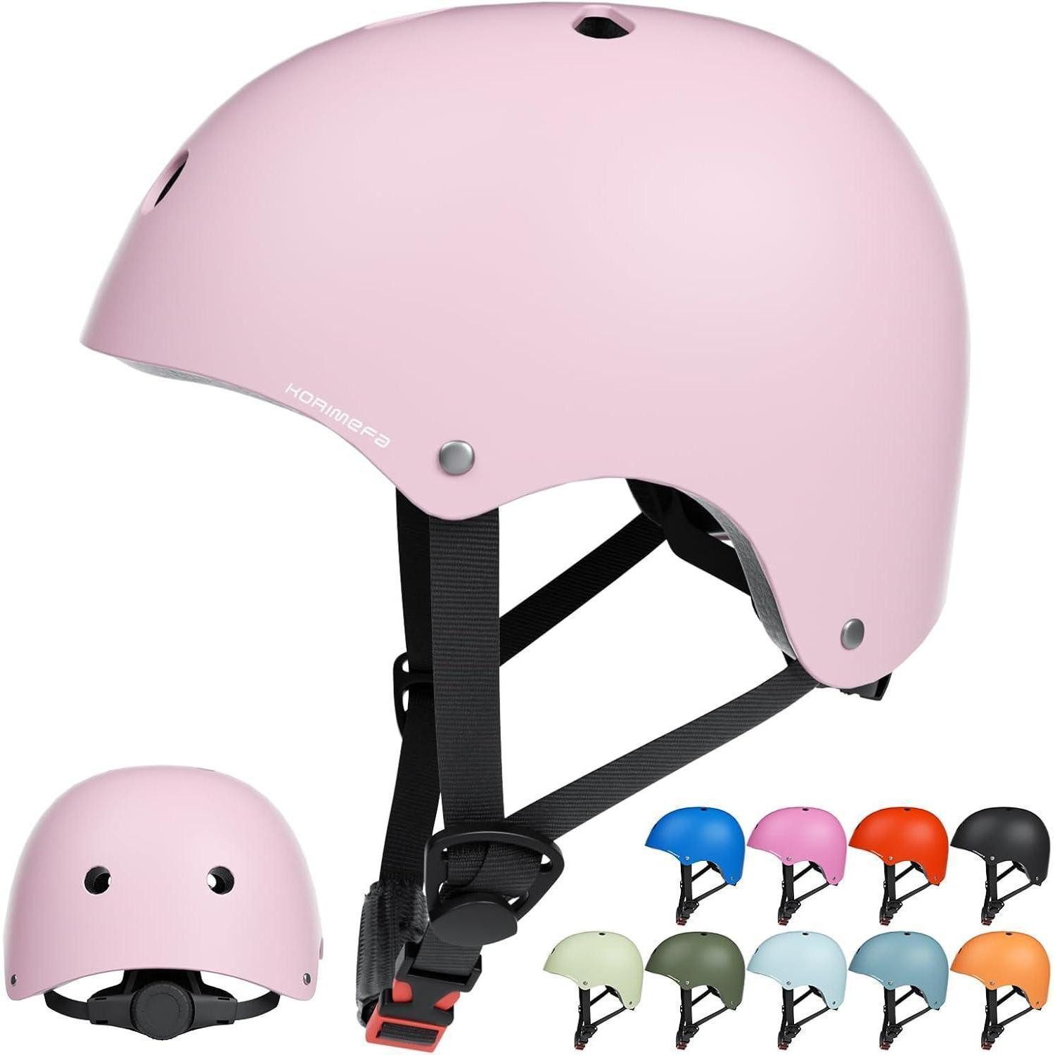 Kinderhelm Fahrradhelm Kinderhelm Skaterhelm verstellbar 3-13 Jahre Hellpink M
