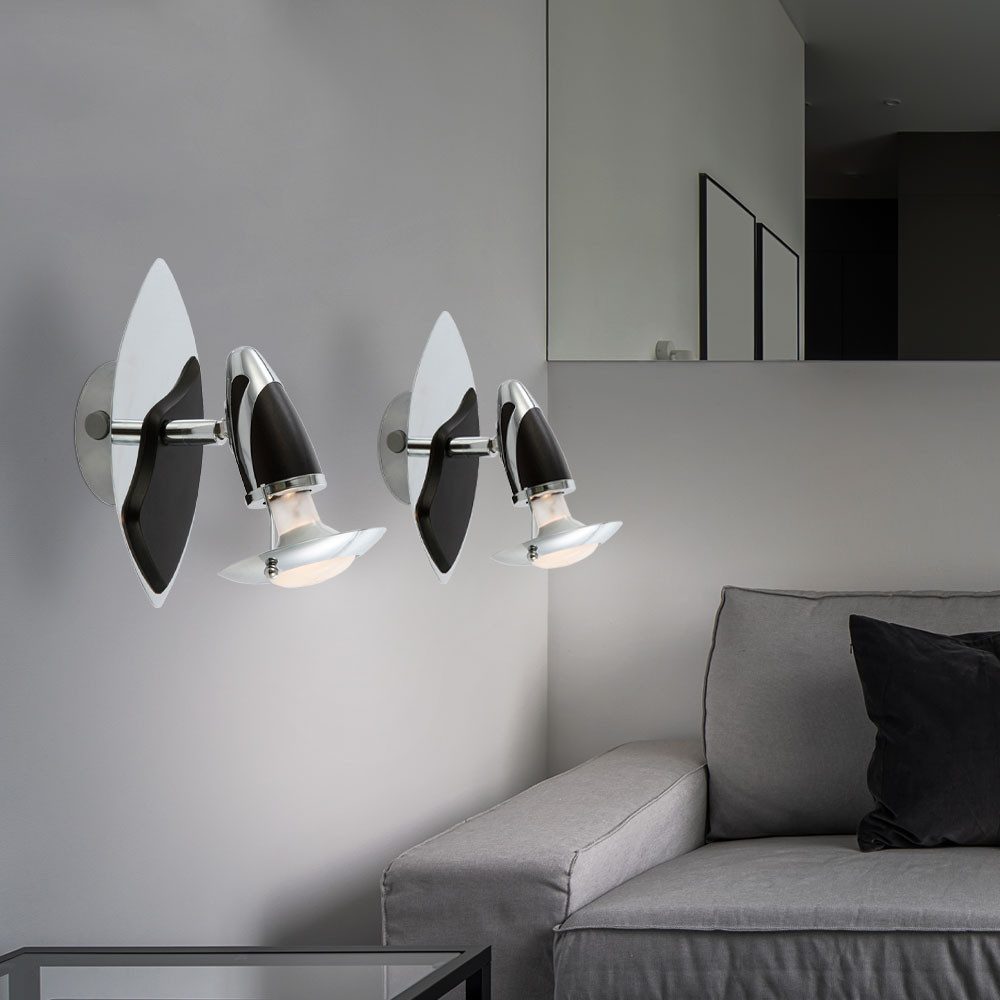 GLOBO LIGHTING Wandleuchte, Leuchtmittel nicht inklusive, Spotleuchte Wandlampe Leuchte Spotstrahler Flurleuchte 2er Set
