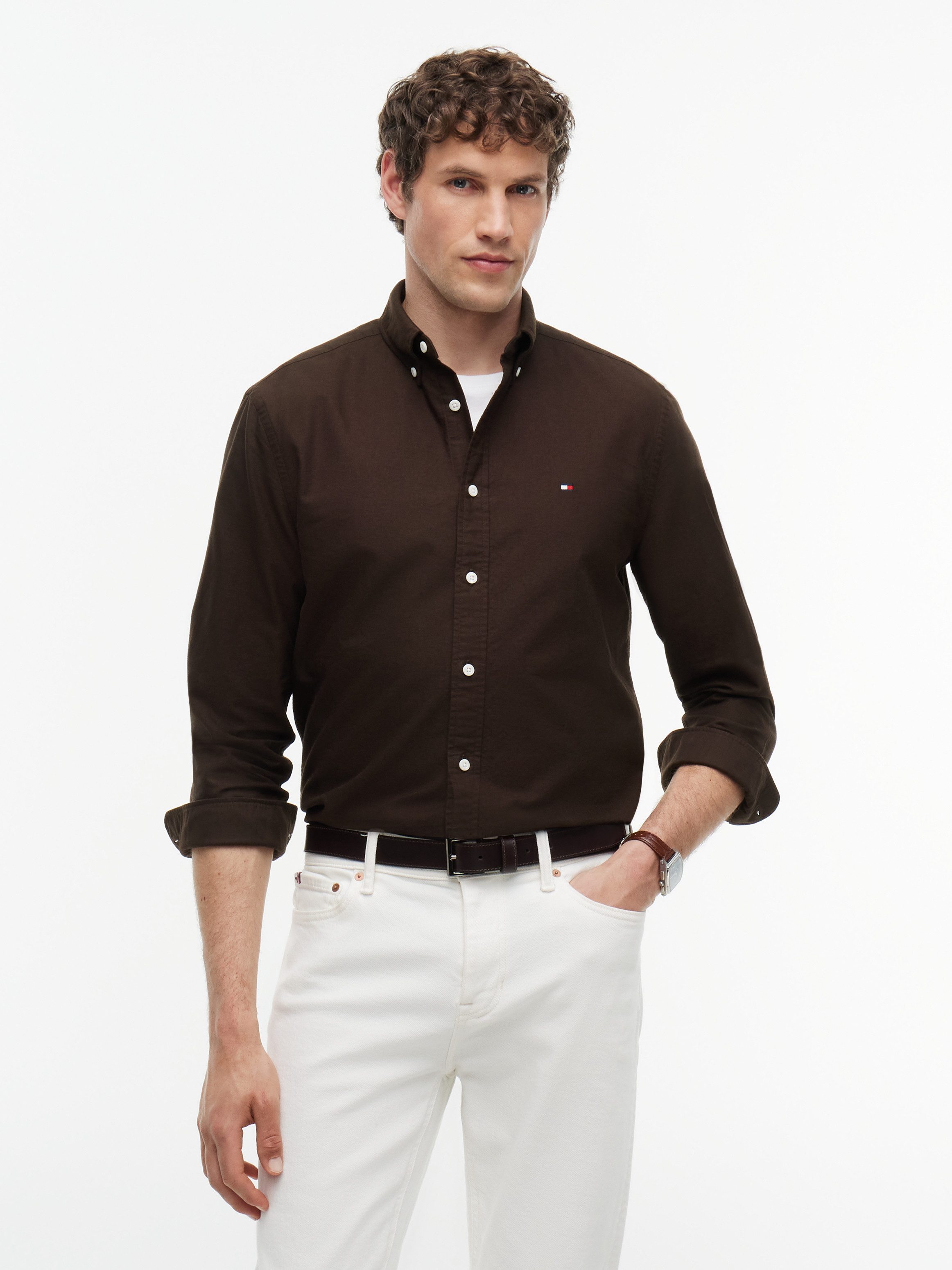 Tommy Hilfiger Langarmhemd SOLID HERITAGE OXFORD Regular Fit Regular Fit Oxford Casual