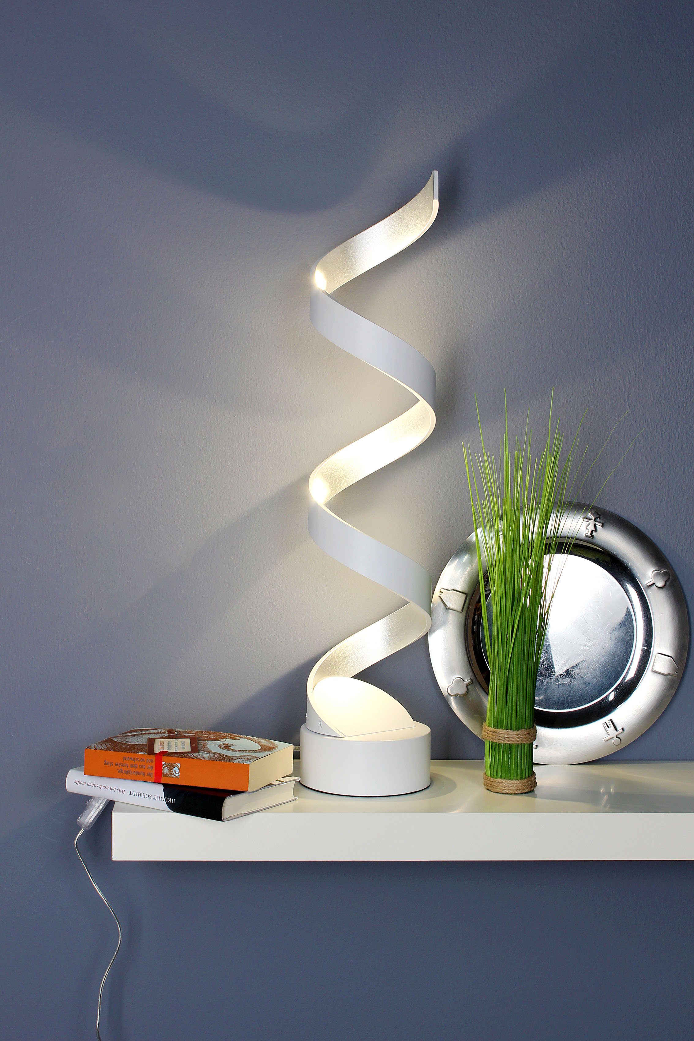 LUCE LED fest Tischleuchte LED integriert, Warmweiß Design HELIX,