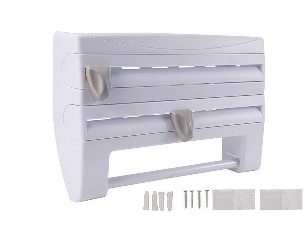 VERK GROUP Küchenrollenhalter Küchenorganizer mit Folien- und Papierspender, (1-St)