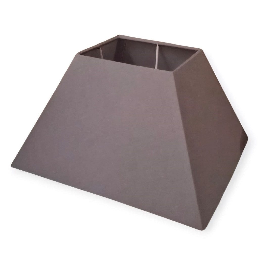 AMBIENTE-LEBENSART.DE Lampenschirm Elegant Eckig Grau Leinen Optik konisch geformt