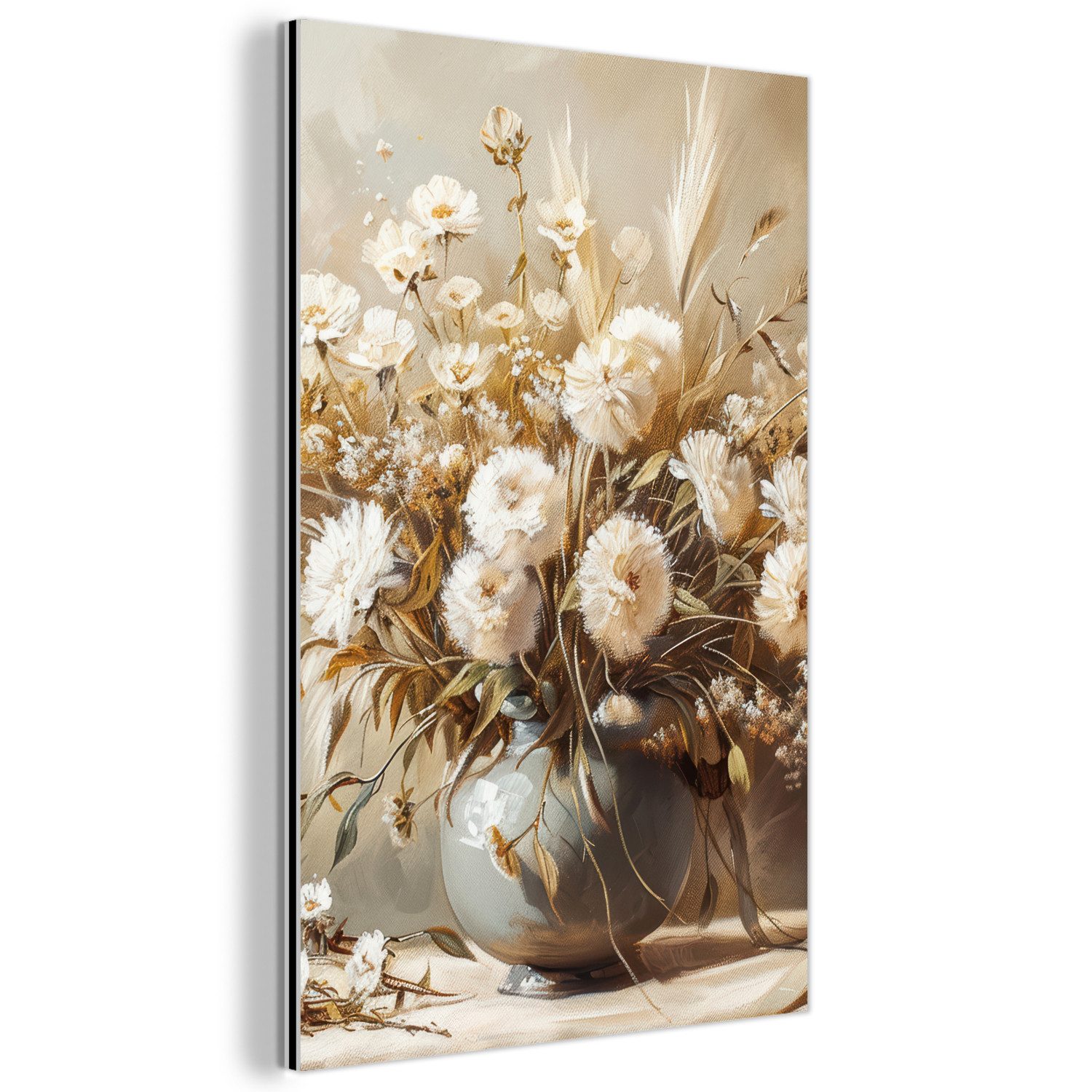 MuchoWow Metallbild Blumen - Vase - günstig online kaufen