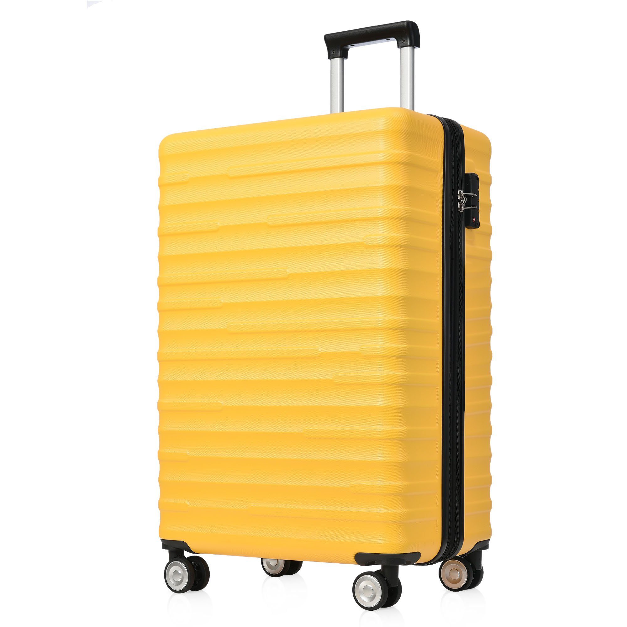 TSA-Schloss, Design, zuverlässiger REDOM Gelb Reisebegleiter, 4 stilvoll ABS-Gepäck, asserdichtes Hochwertiges Handgepäckkoffer Räder,