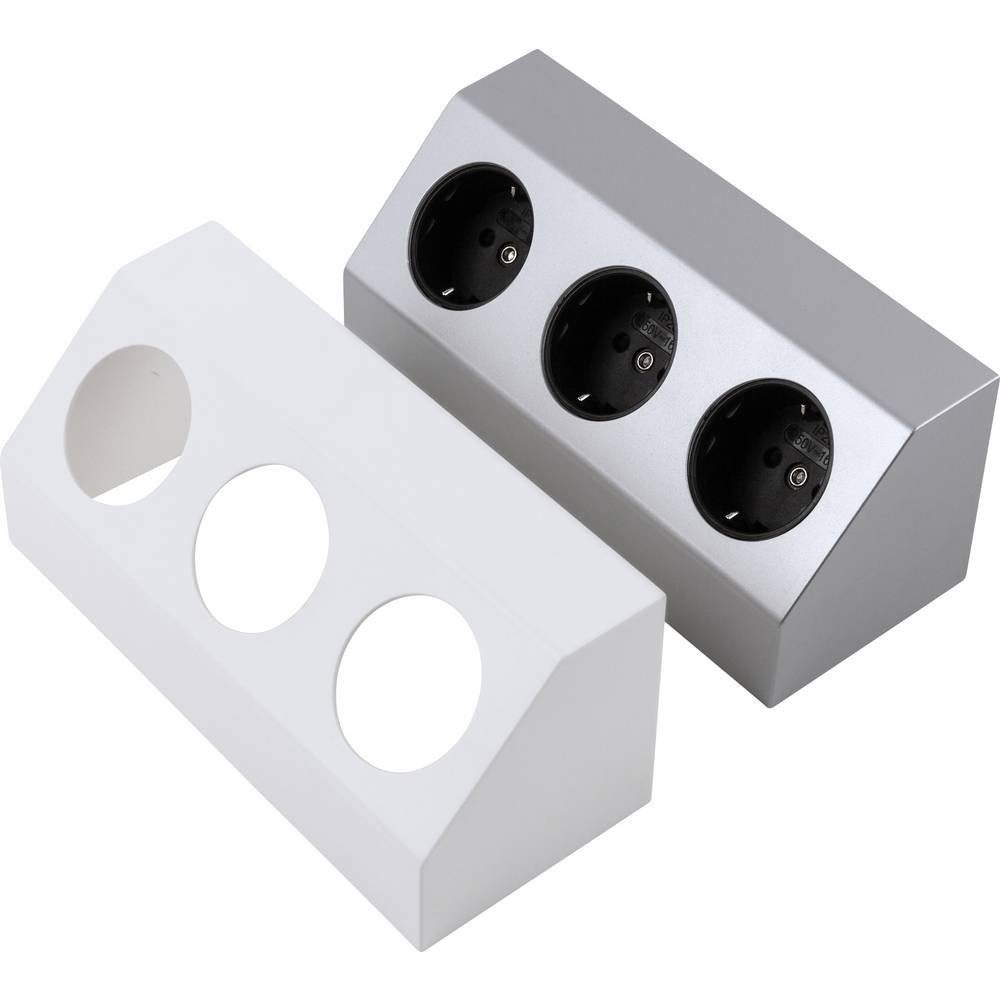 HEITRONIC 3fach Auf- und Unterbausteckdose 500071 Steckdosenleiste, erhöhter Berührungsschutz
