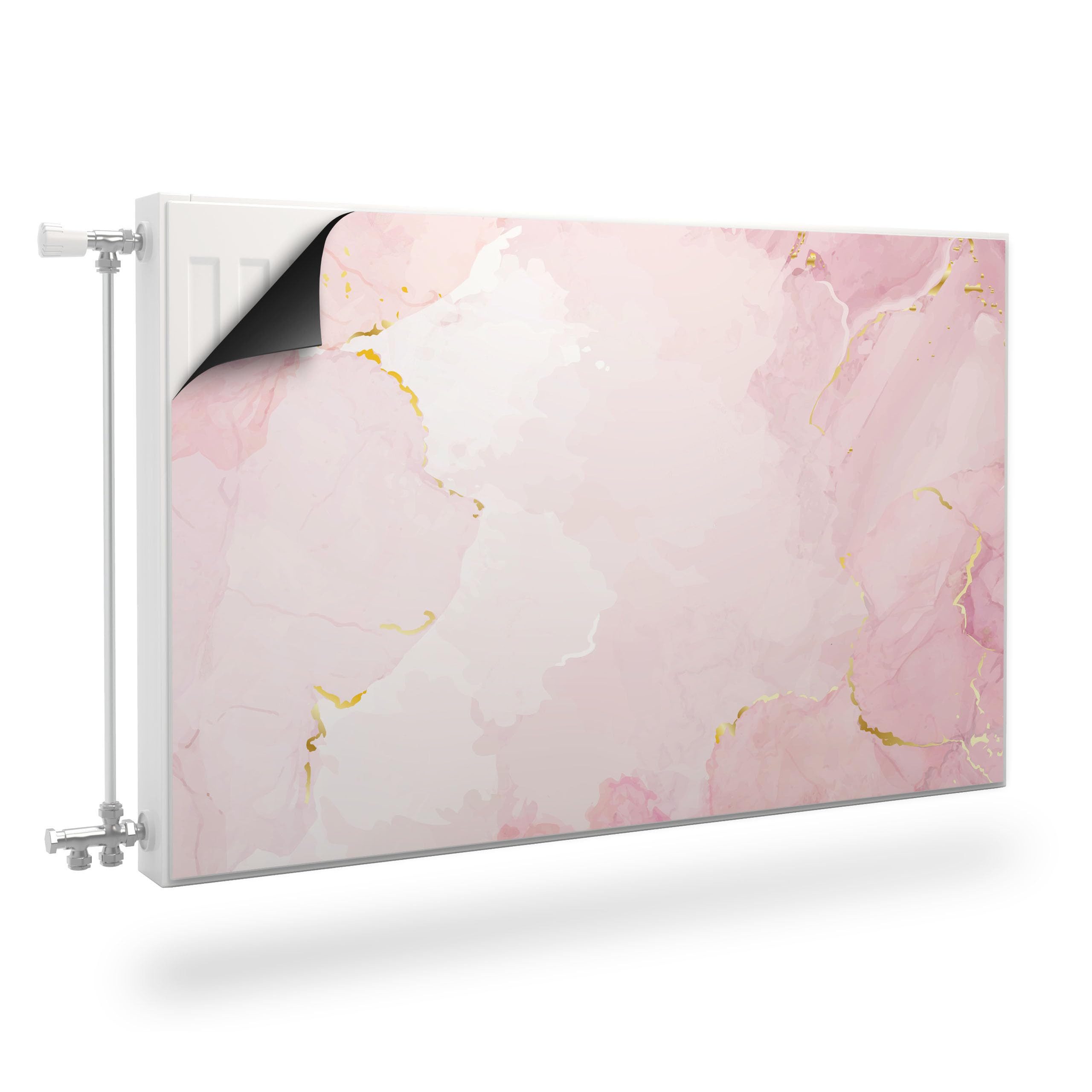 Muralo Magnetfolie Heizkörperverkleidung Rosa Marmor – Heizkörperabdeckung magnetisch, 80x60 cm, abriebfest, abwischbar