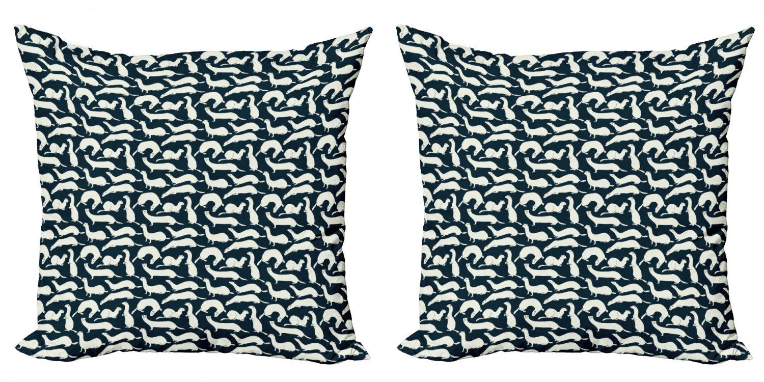 Kissenbezüge Modern Stehen (2 Kunst Weasel Sitzen Accent Abakuhaus Digitaldruck, Stück), Tier Doppelseitiger