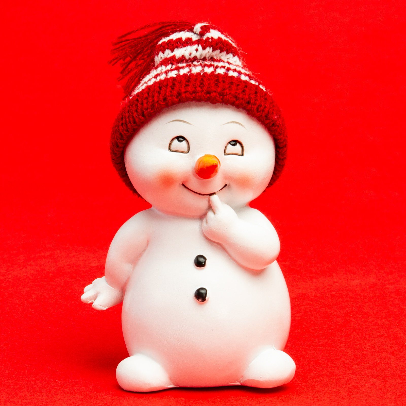 SIKORA Weihnachtsfigur DK32 Schneemann mit Strickmützen für Weihnachten und Winter 2er Set – Bild 4 von 5