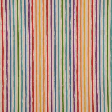 Vorhang SCHÖNER LEBEN. Vorhang Stripe Rainbow Streifen natur bunt 245cm, SCHÖNER LEBEN., Smokband (1 St), blickdicht, Baumwolle, handmade, made in Germany, vorgewaschen