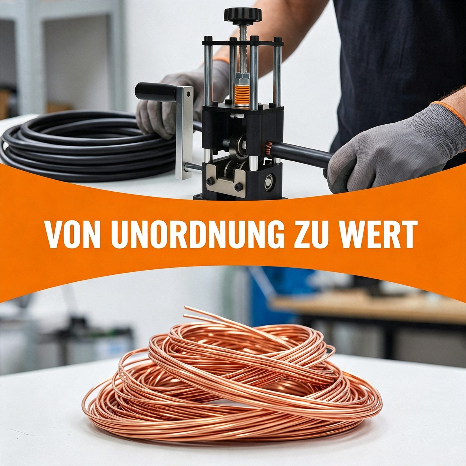 AKKEE Abisolierzange Manuelle Kabelschälmaschine Elektrisch mit Federverstellung, 3 Abisolieröffnungen für Kabelquerschnitte von 0,5–1,0 mm² – Bild 3 von 5