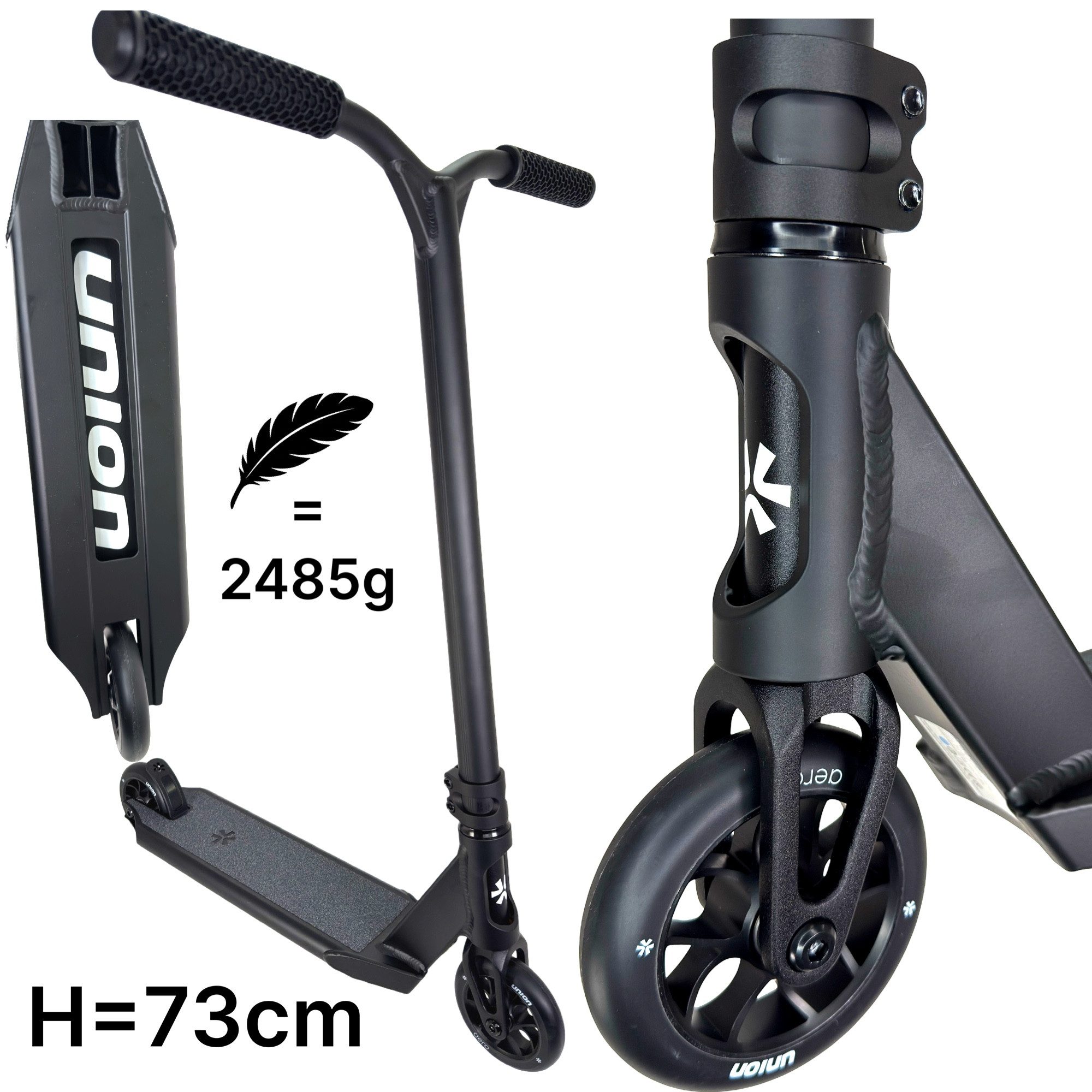 Union Stuntscooter Union Aero XS Stunt Scooter H=73cm 2,48kg Schwarz