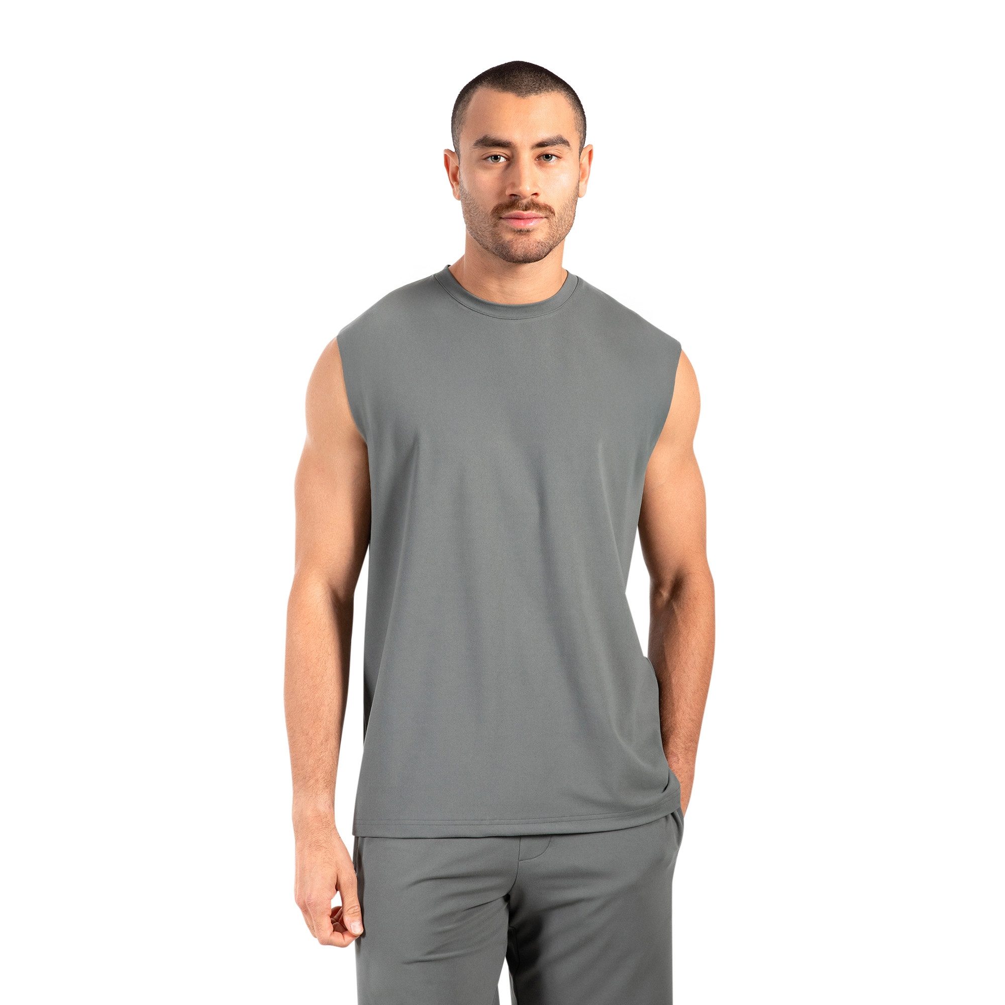 Smilodox Tanktop Xion, Ärmelloses Sportshirt 3D Rubber Print, Hohe Bewegungsfreiheit Minimalistisches Design Training Sport Freizeit Alltag Gym