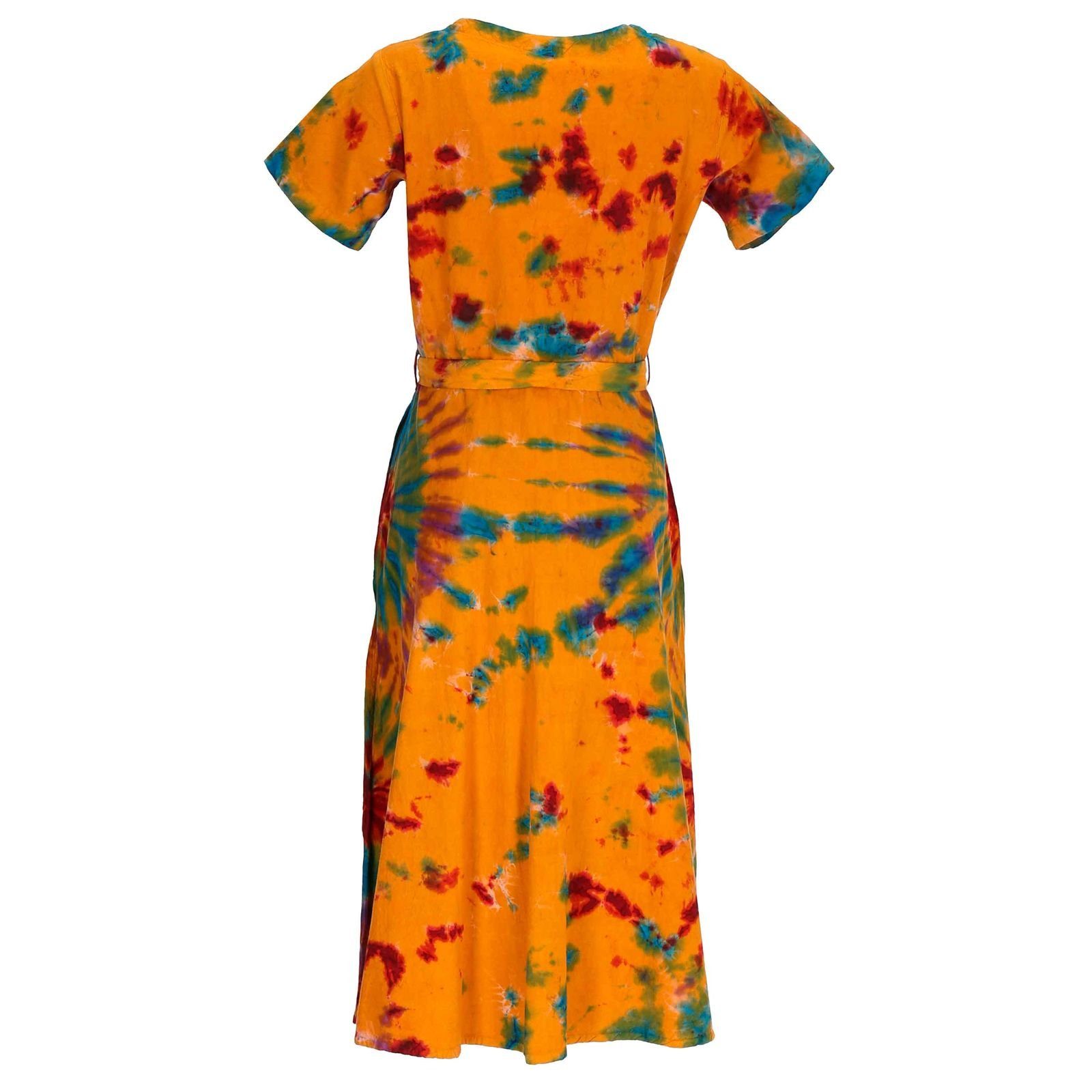 Batik KUNST Latzhose UND Orange Kleid Sommerkleid Ibiza Dye Baumwoll Kleid Boho Tie MAGIE Hippie