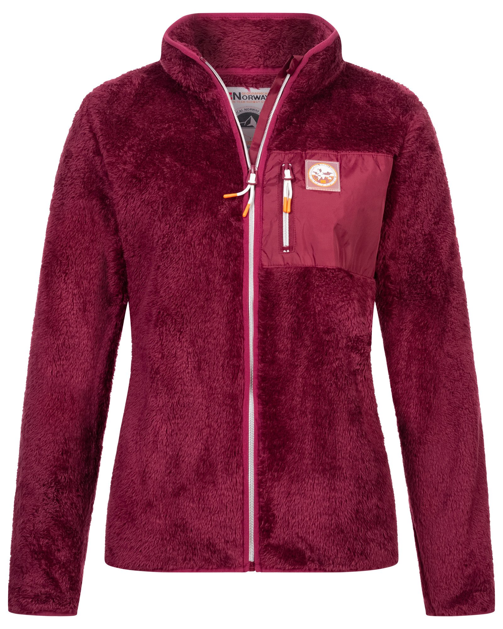 Geographical Norway Fleecejacke Damen Teddy Fleece Jacke Herbst Winter Jacke Sweater Übergangsjacke