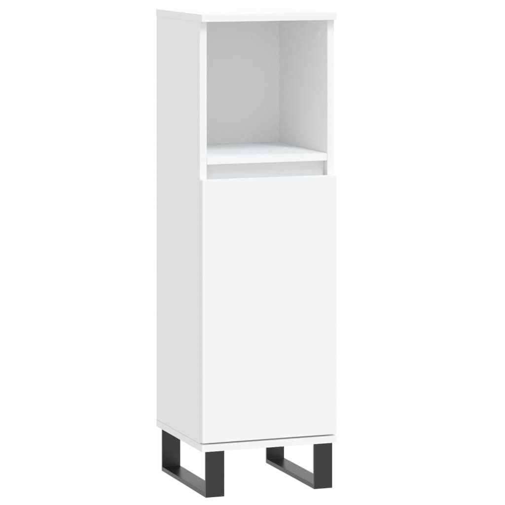 vidaXL Midischrank Badschrank Weiß 30x30x100 cm Holzwerkstoff (1-St)
