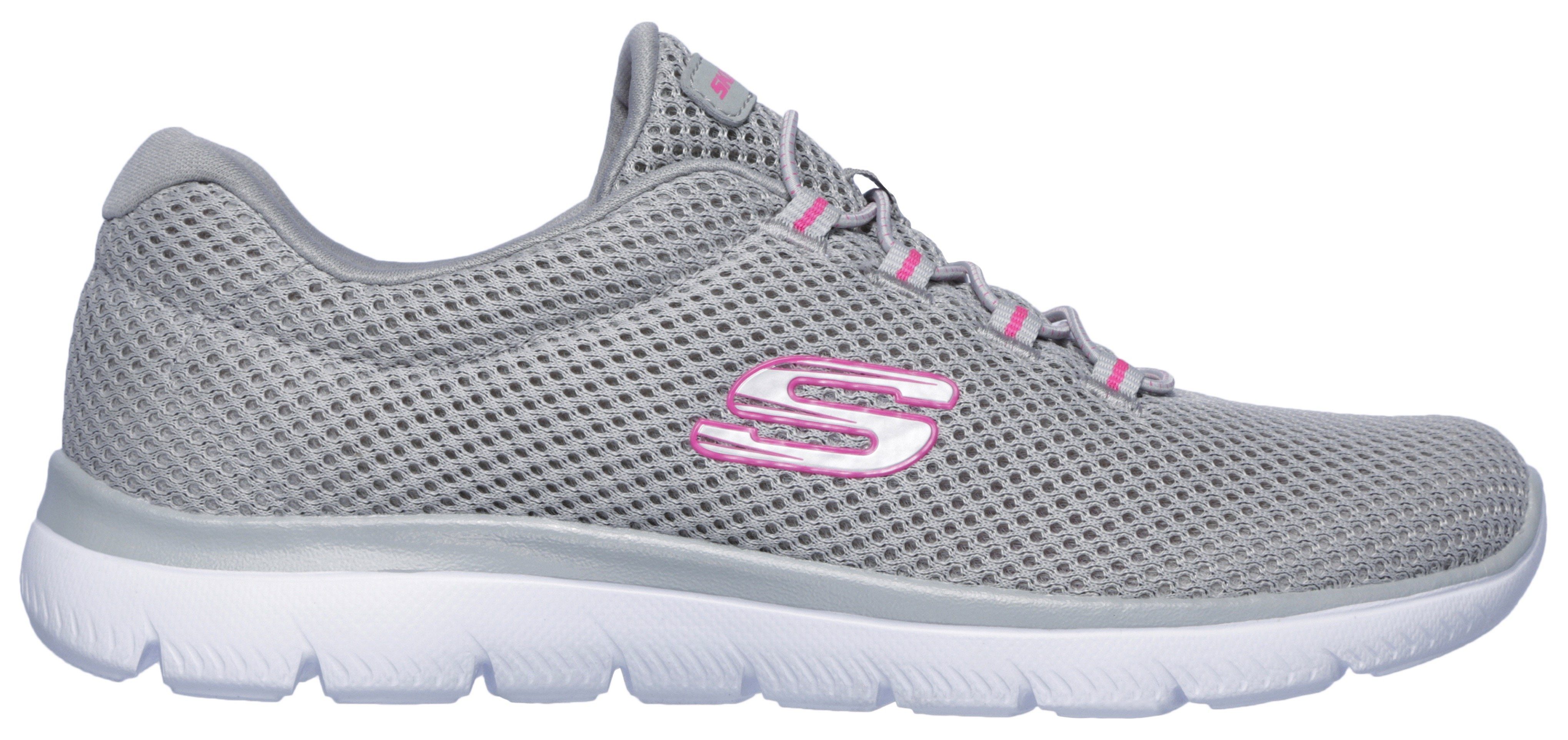 mit Innensohle Skechers Sneaker SUMMITS Slip-On komfortabler grau-pink