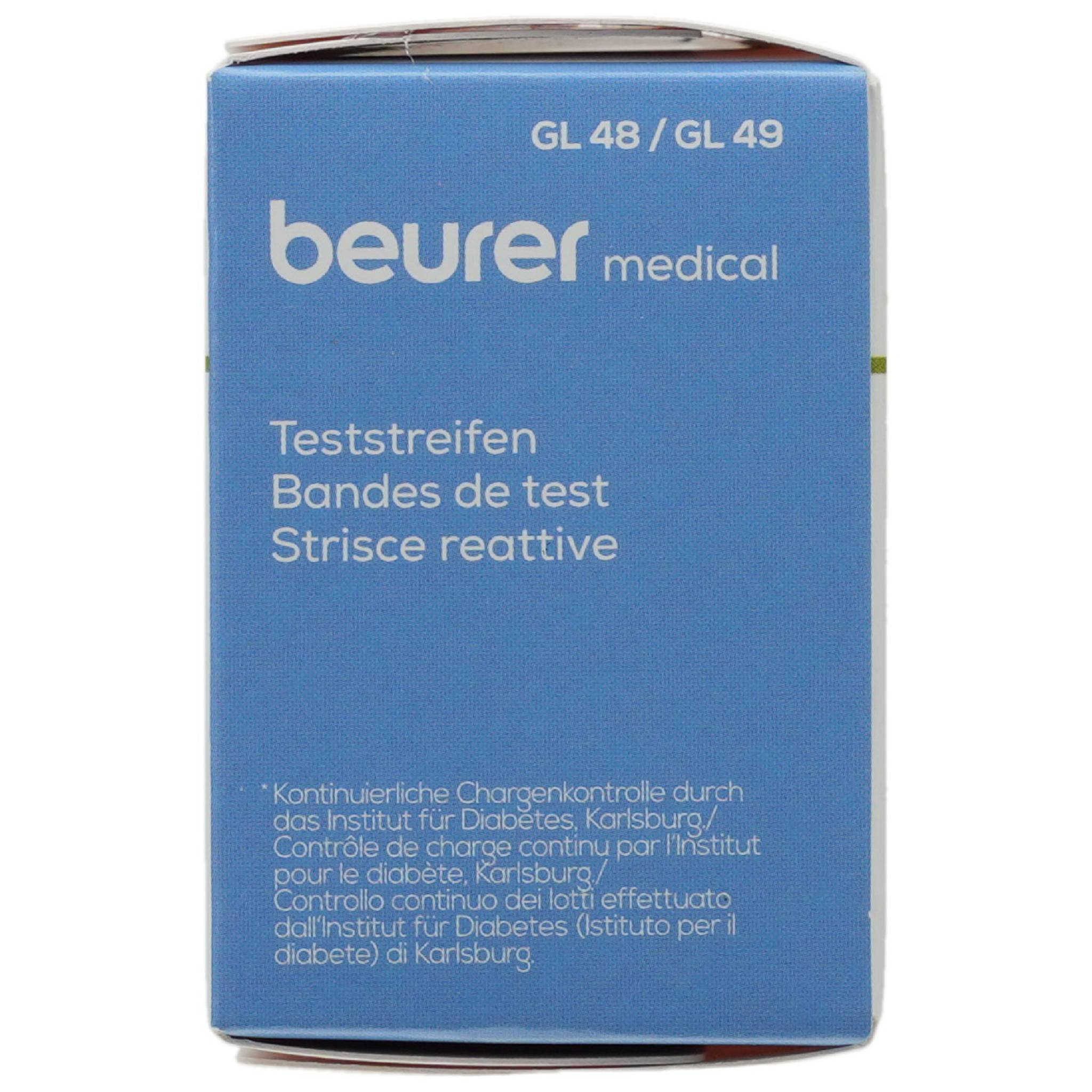 BEURER Blutzucker-Teststreifen BEURER GL48/GL49 Teststreifen 50 Stück – Bild 2 von 4