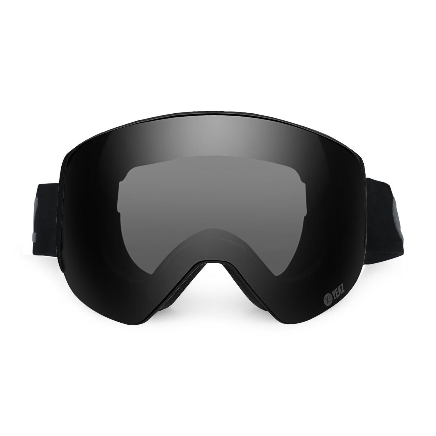 YEAZ Skibrille APEX Magnet-Ski-Snowboardbrille schwarz/schwarz, Premium-Ski- und Snowboardbrille für Erwachsene und Jugendliche