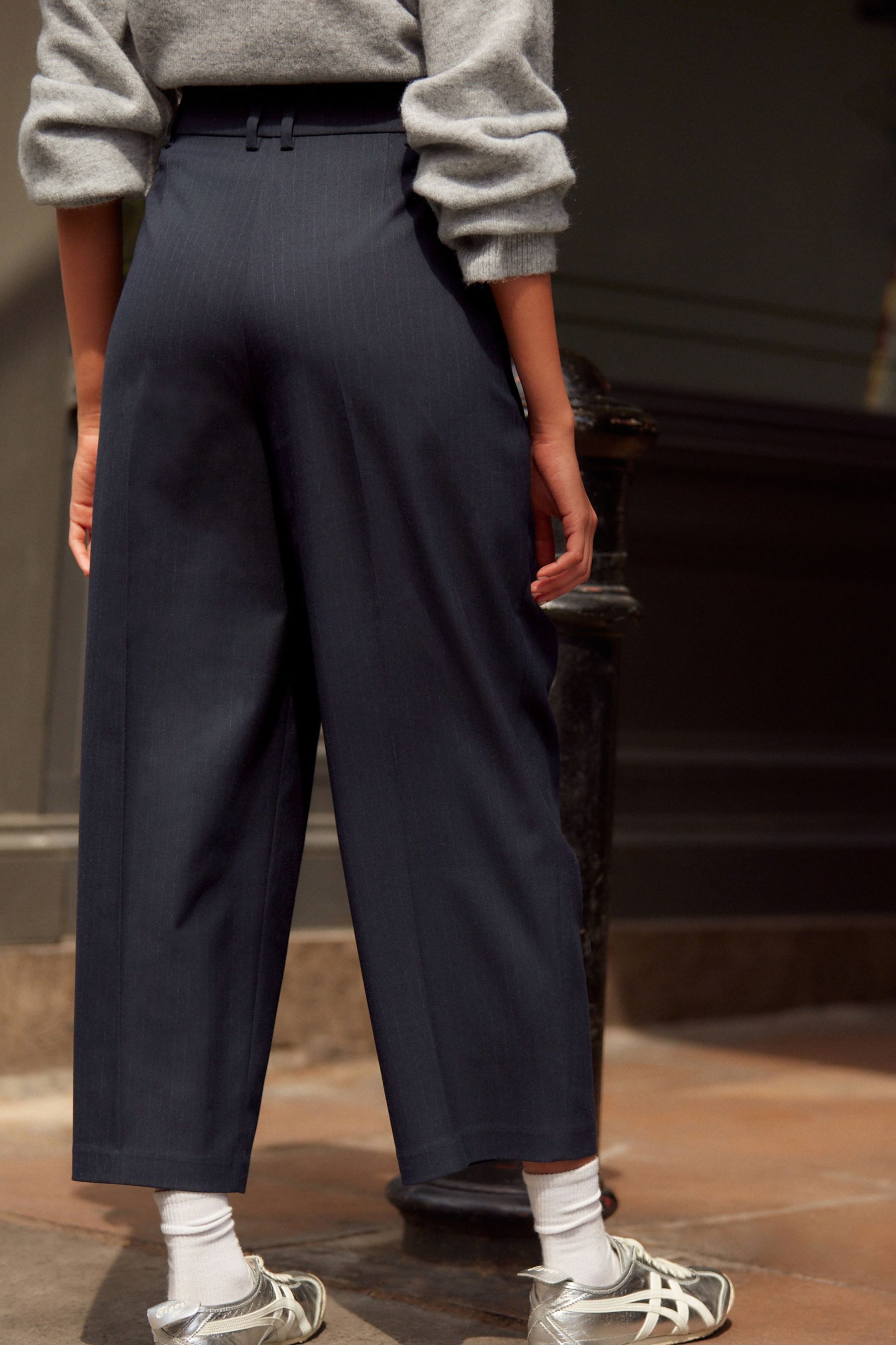 Next Stoffhose Barrel-Hose mit Nadelstreifen (1-tlg) günstig online kaufen
