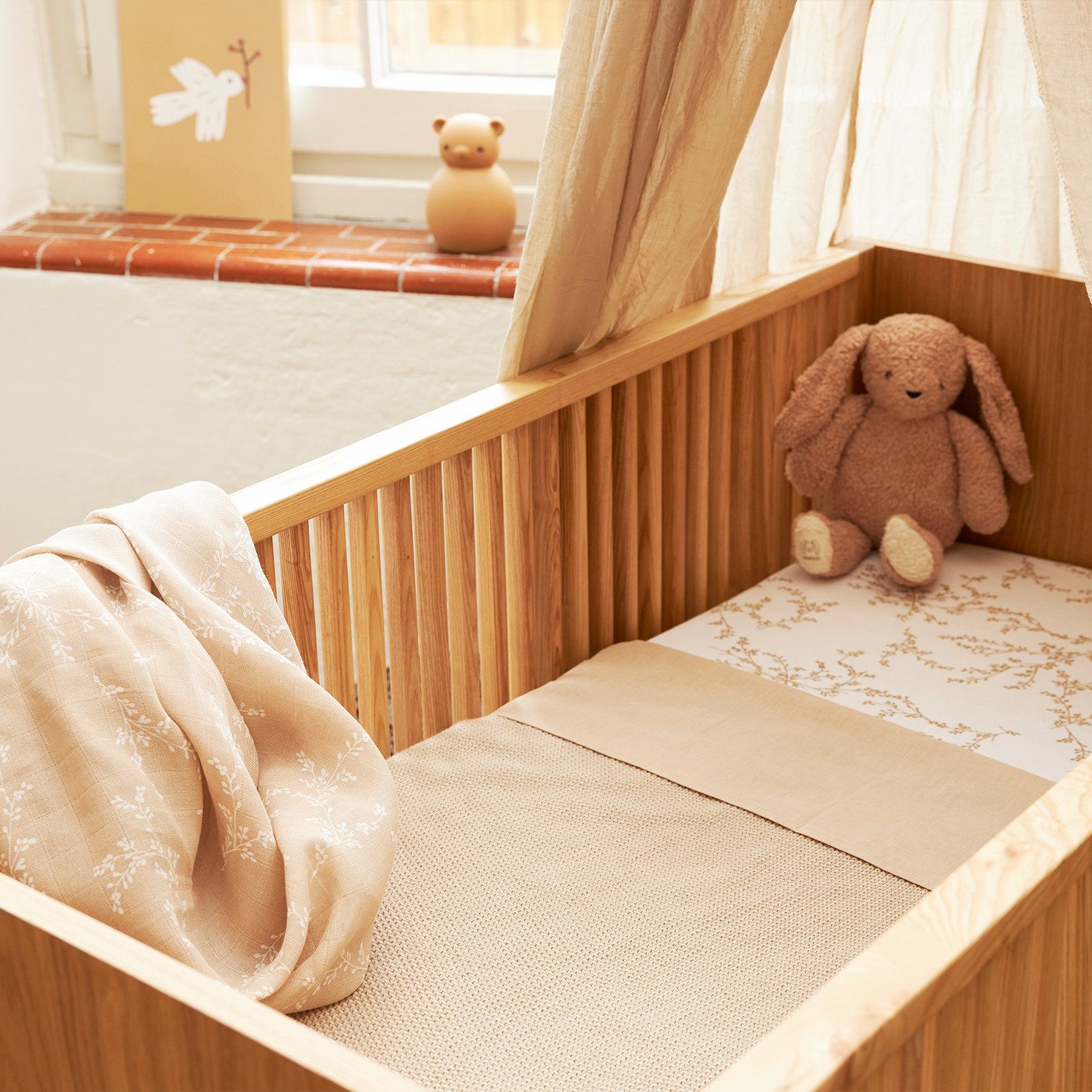 Meyco Baby Spannbettlaken 156 Branches Sand, günstig online kaufen