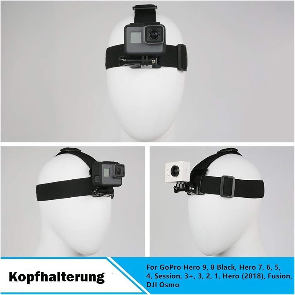 TUWENA Kamerahalterung Verstellbares Brustgurt Stirnband Halterungsset, Action Kamera Zubehör, (Kompatibel mit Akaso EK7000/DJI Osmo Action 5 Pro/4 /Surfola/Jad – Bild 4 von 5