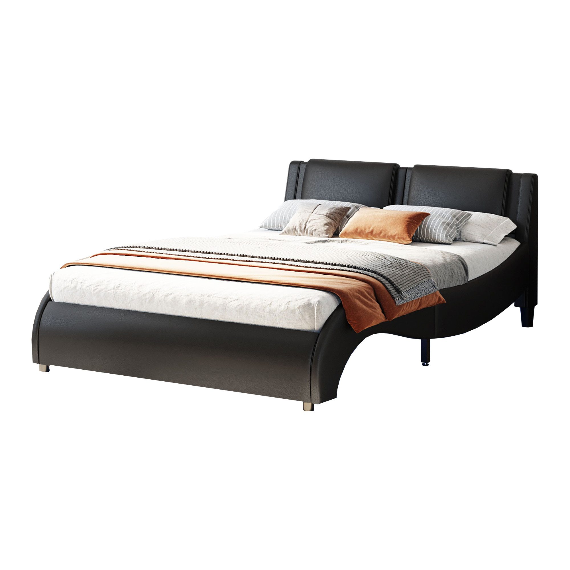 Flieks Polsterbett, LED Beleuchtung Doppelbett mit günstig online kaufen