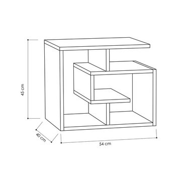 Decortie Beistelltisch Labirent, Moderner Beistelltisch/Couchtisch, 54 x 40 x 45 cm