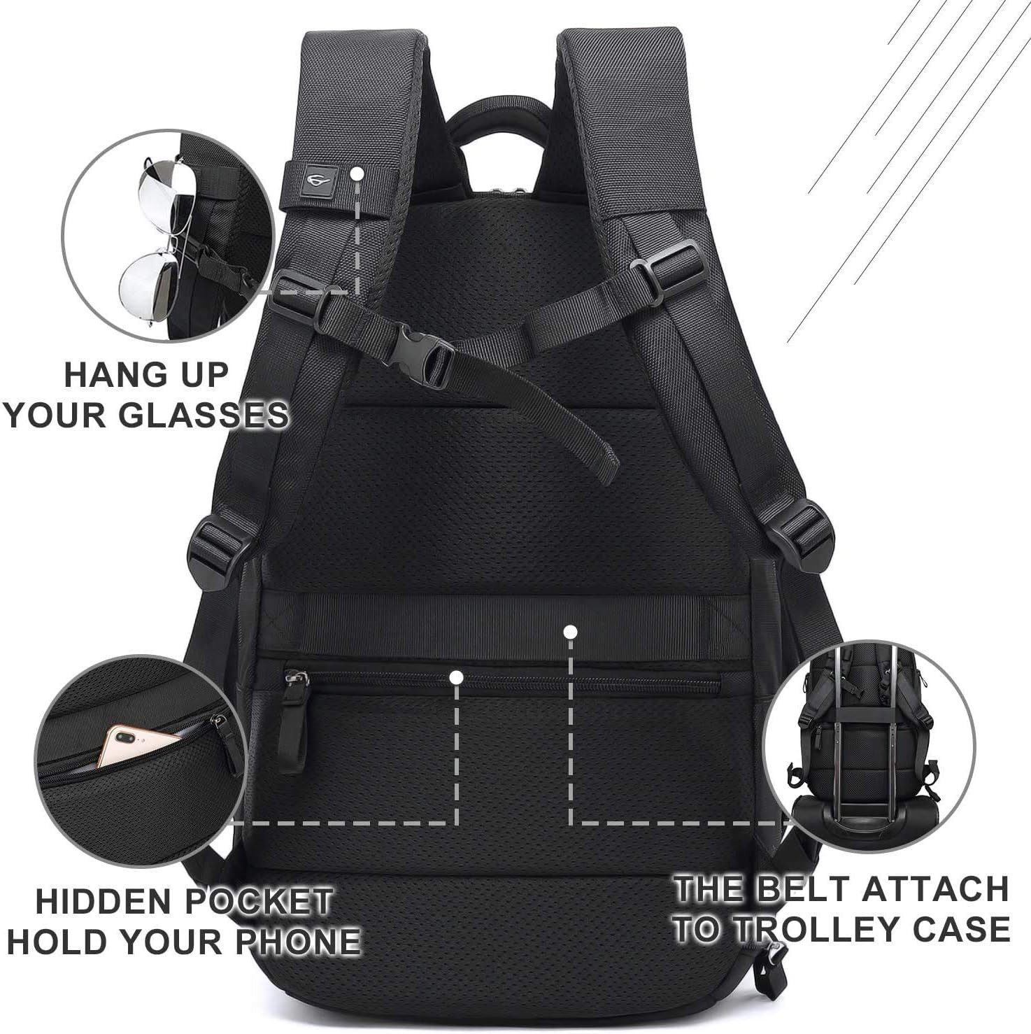LA CUTE Rucksack Business Laptop-Rucksack 15,6–17,3 Zoll mit USB-Port & Schuhfach (Einzelstück, multifunktionaler Rucksack für Laptop & Reisen, 1x Laptop-Rucksack mit USB-Port in Schwarz/Grau, ca. 26L Volumen), Laptopfach, USB-Port, Schuhfach, wasserabweisend, Fluggepäckgröße