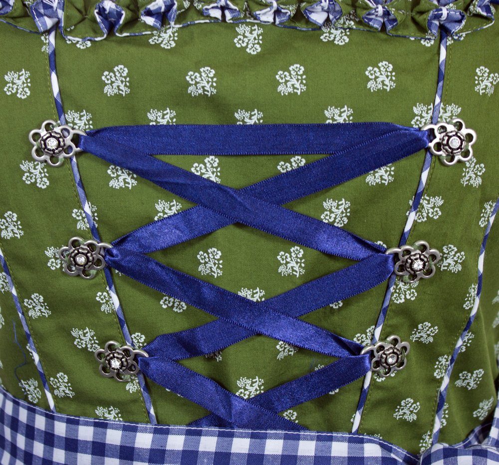 Maddox Dirndl 'Achensee' Traditionell, Olive Kobalt 55 cm