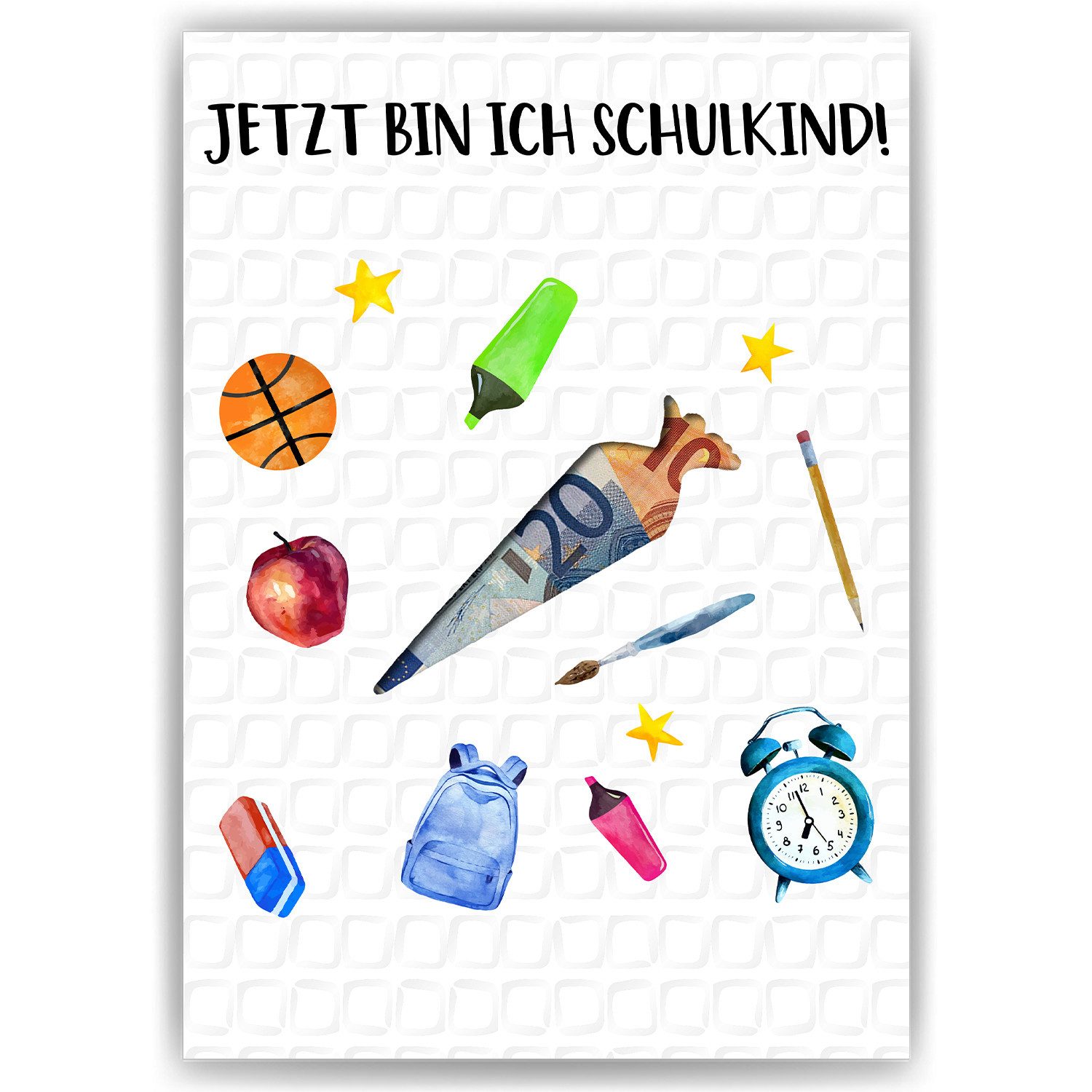 Poster Geschenk Einschulung Geldgeschenk Schulanfang Schultüte Schulanfänger