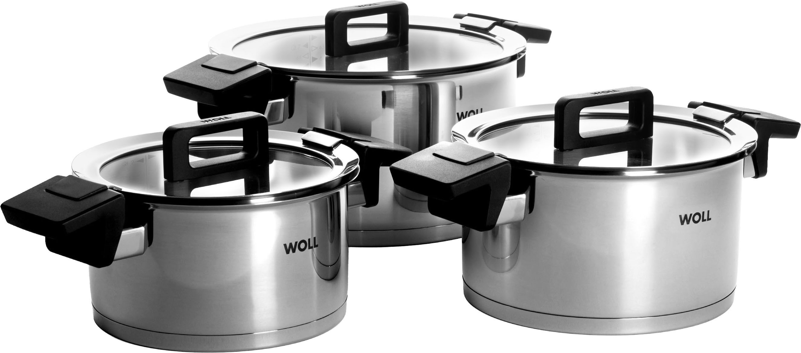 WOLL Topf-Set Concept, Edelstahl 18/10 (Set, 6-tlg), 5 mm dicker, vollständig gekapselter Boden