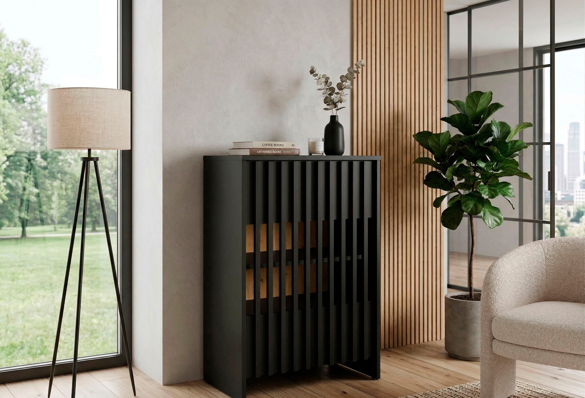 OTTO home Mehrzweckschrank (Maße B/T/H: 60/35,4/87 cm) Kommode mit viel Stauraum, Maße B/T/H: 60/35,4/87 cm