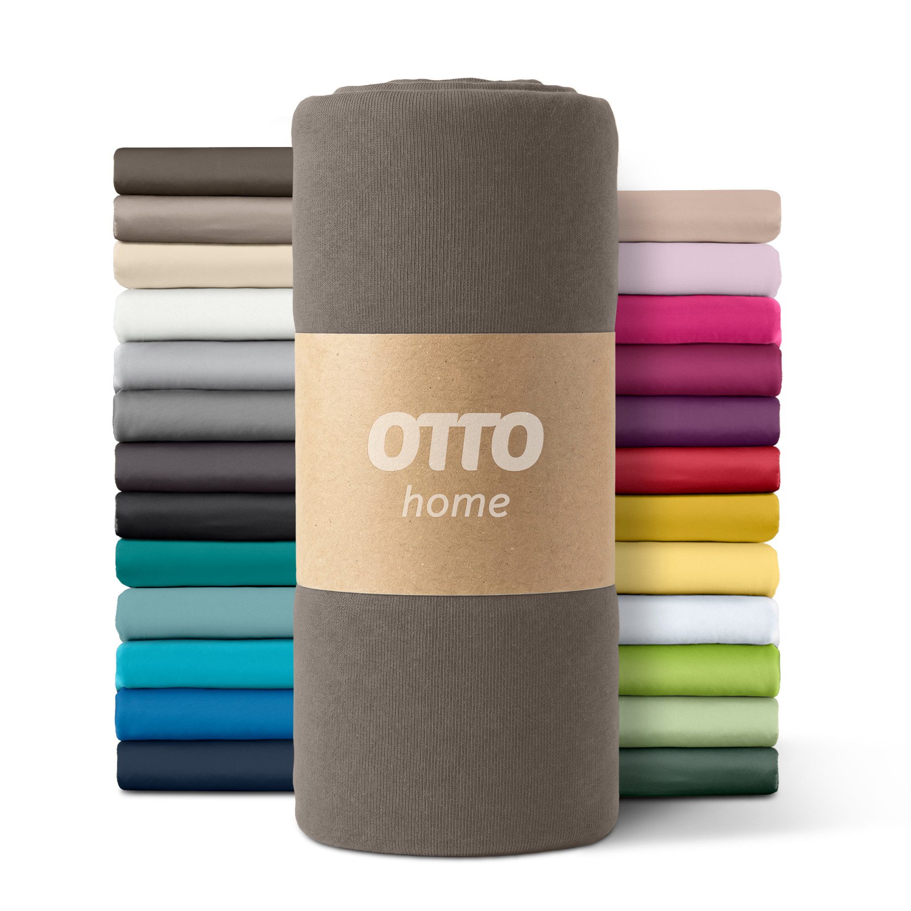 OTTO home Spannbettlaken PAPRIKA Microfaser-Jersey und warme Fleece-Qualität, Microfaser-Jersey, Gummizug: rundum, (2 Stück), Bettlaken Laken Spannbettuch, schnelltrocknend