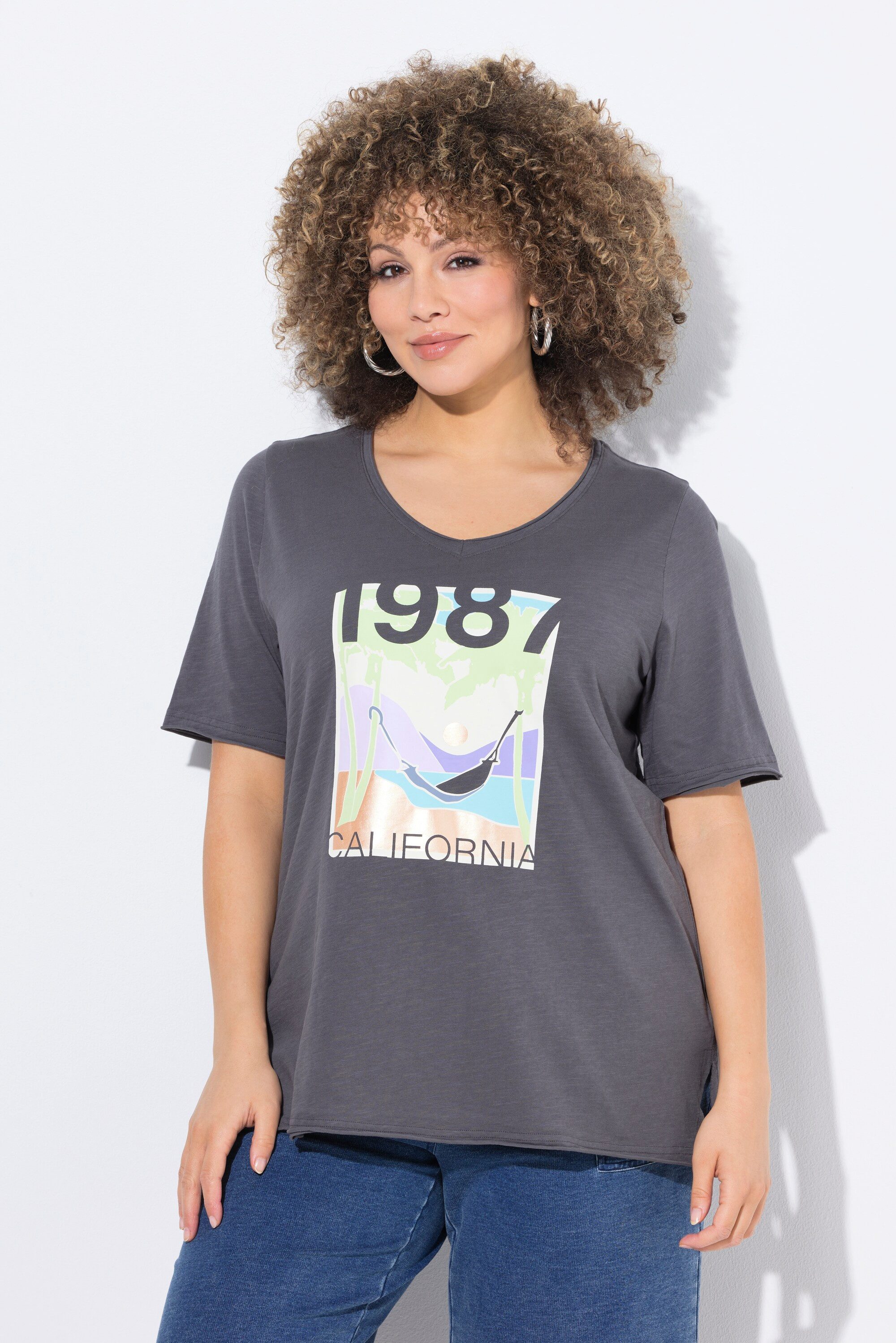 Ulla Popken T-Shirt T-Shirt California V-Ausschnitt günstig online kaufen