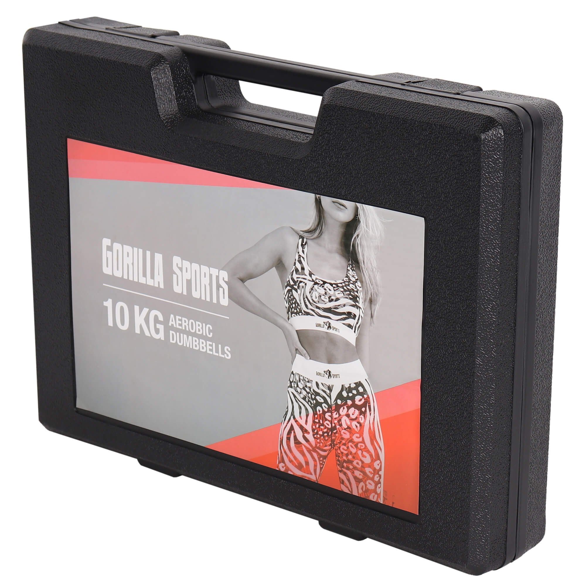 GORILLA SPORTS Gymnastikhantel Gymnastikhanteln Set 10 kg mit Koffer