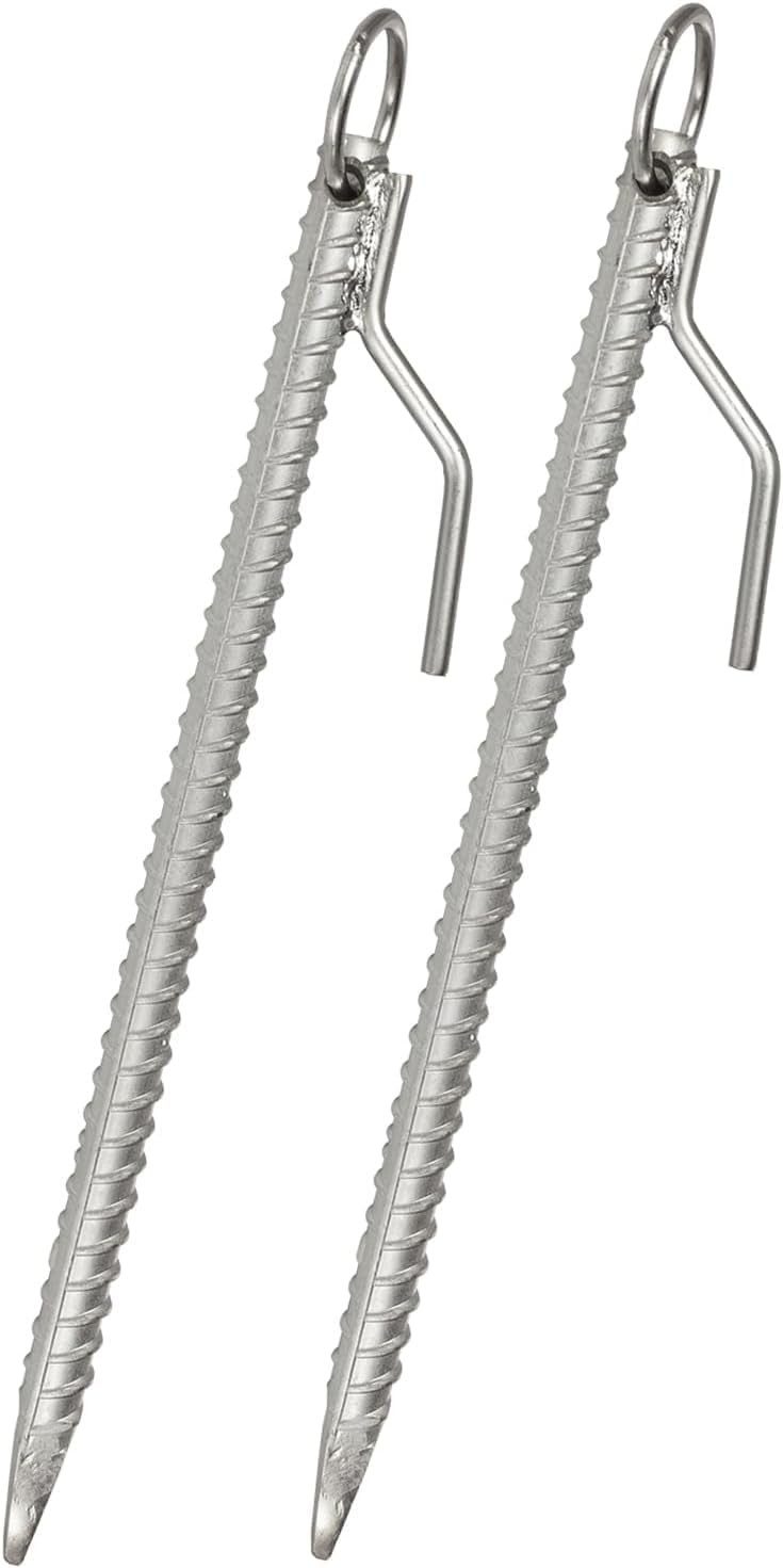 Zelthering 2x Bodenanker 41cm mit Haken und Öse