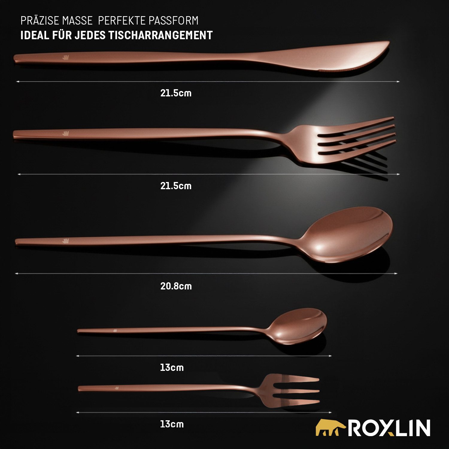 Roxlin Besteck-Set 30-teiliges Edelstahl-Besteckset modern & elegant 4 Farbe, 6 Personen, Edelstahl – Bild 3 von 5