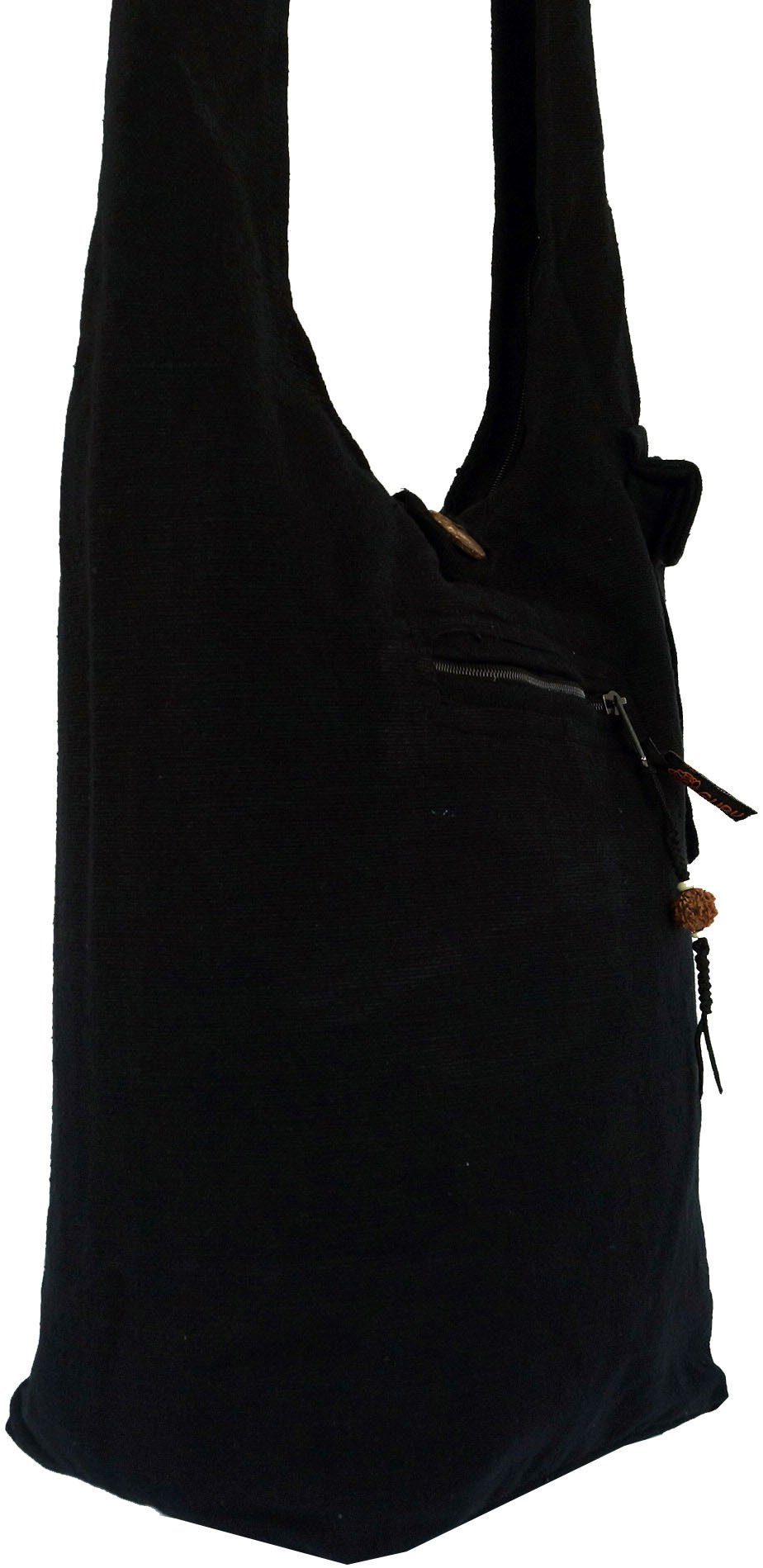 Guru-Shop Schultertasche Sadhu Bag, Goa Tasche, Schulterbeutel - schwarz – Bild 3 von 3