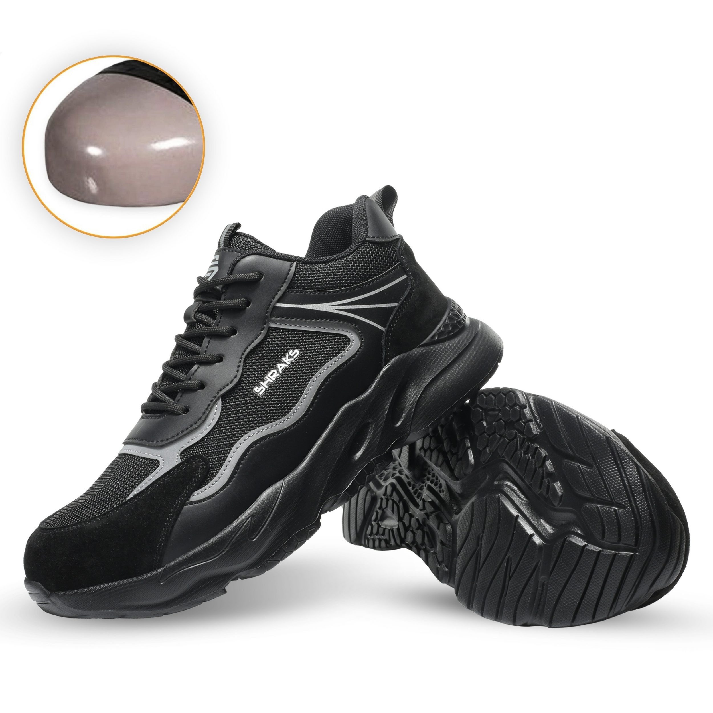 Shraks Moda Sicherheitsschuhe Bequem, Stahlkappe, Rutschfest,ISO20345 Arbeitsschuh