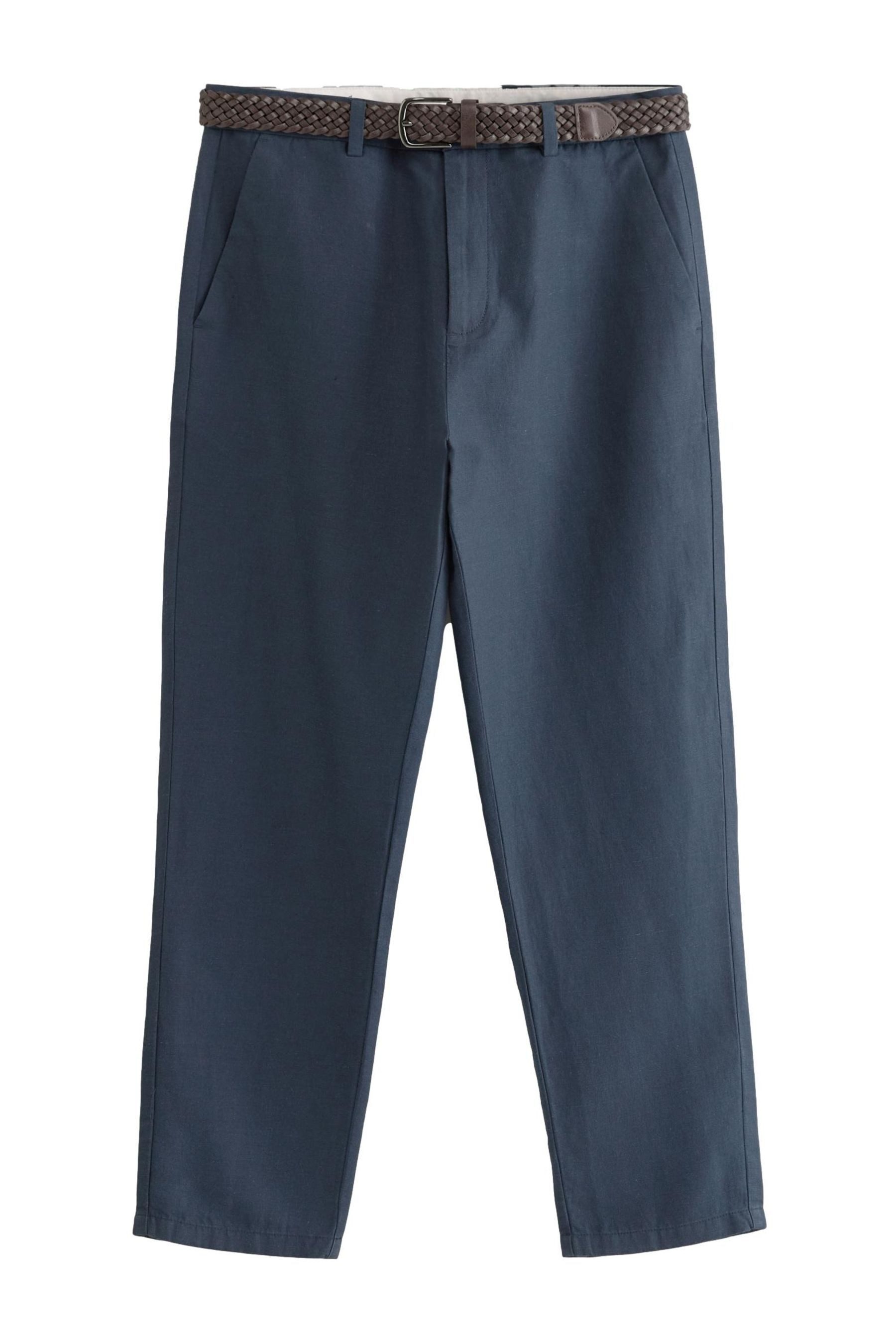 Chinohose Chinohose mit Gürtel aus Leinenmischfaser