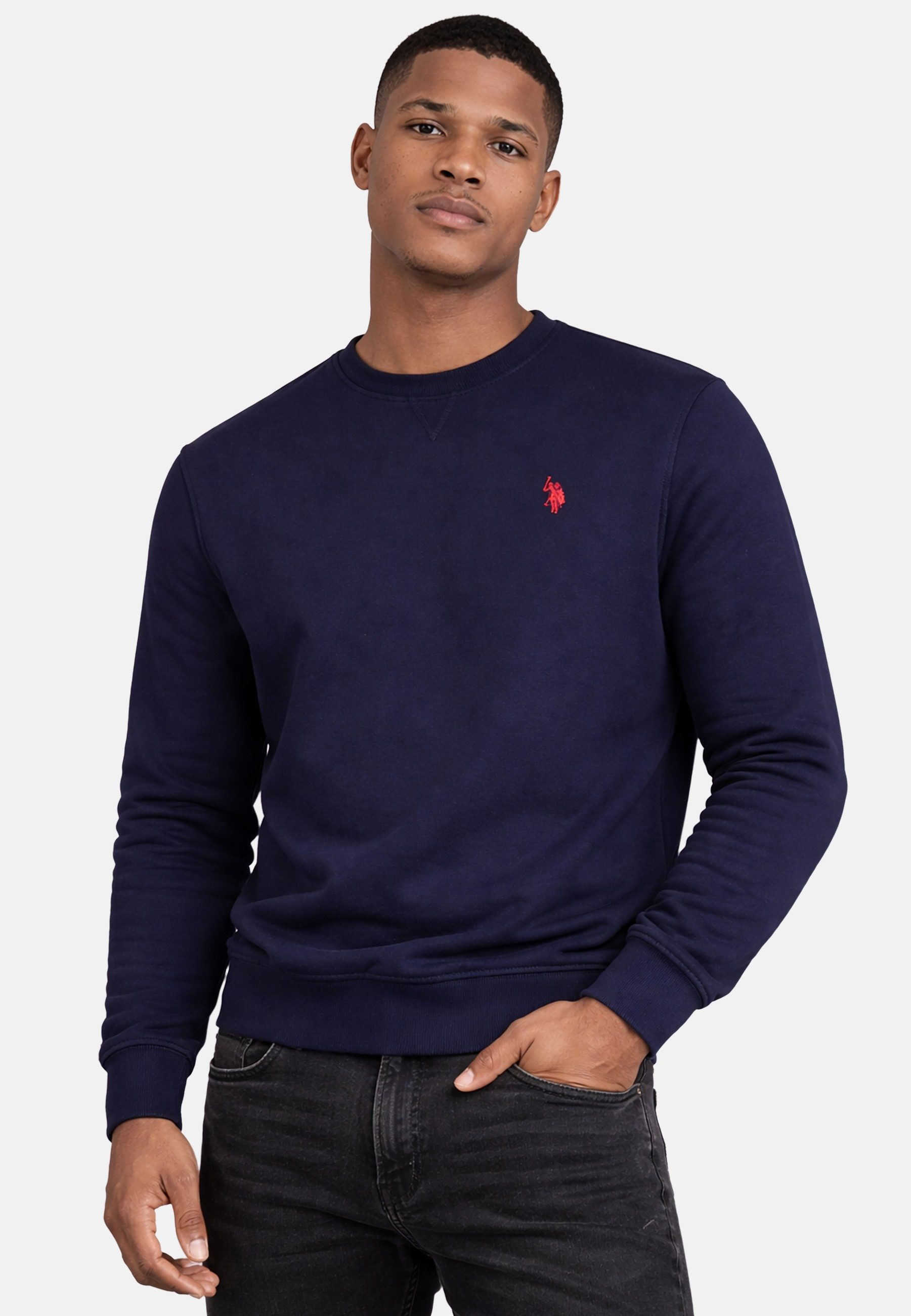 U.S. Polo Assn. Sweatshirt USGennet – Herren Pullover mit Rundhalsausschnitt Klassischer Rundhals, dezente Logo-Stickerei, bequeme Passform