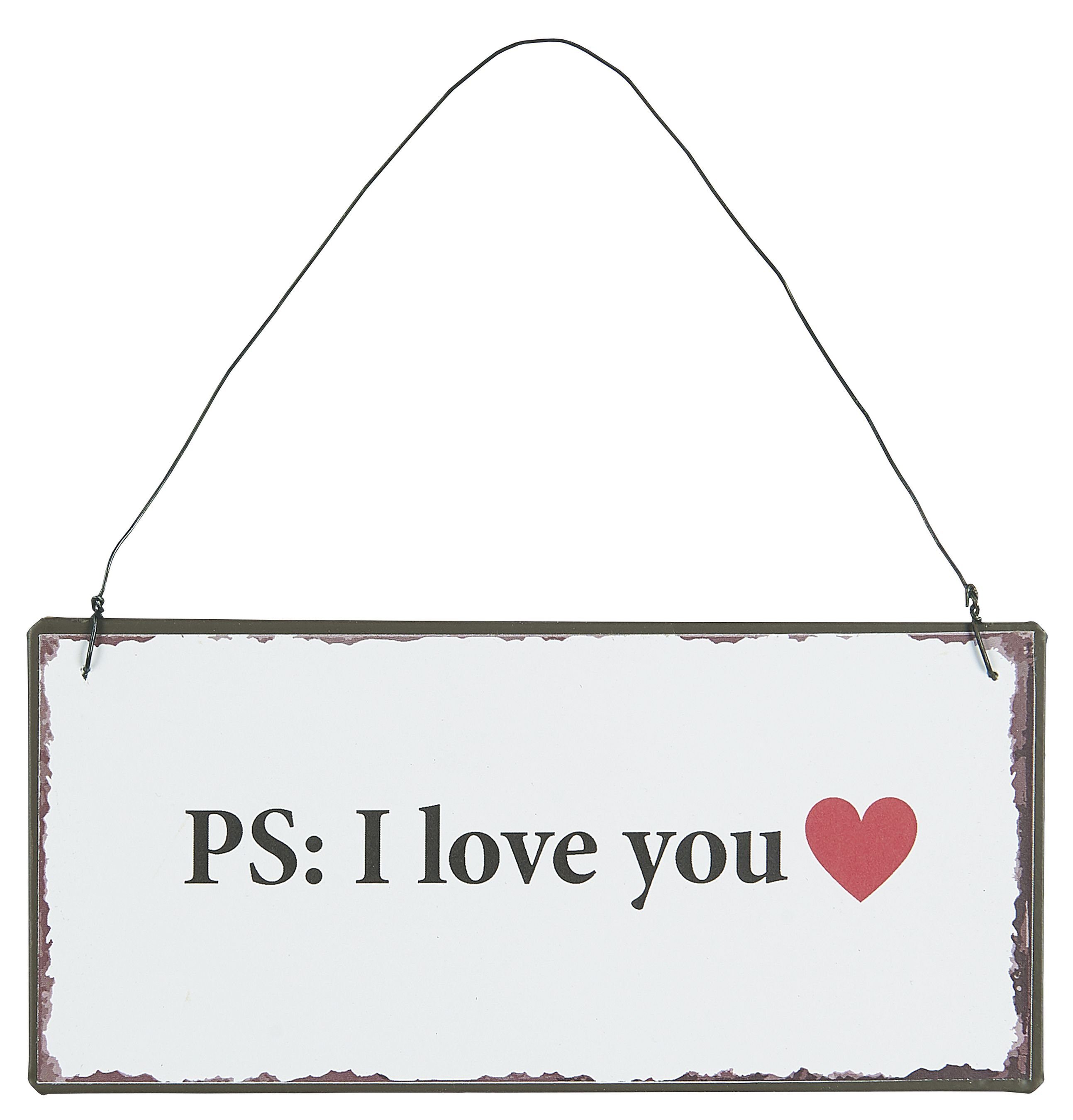 Ib Laursen Metallschild Ib Laursen - Schild Blechschild Metallschild Türschild "PS: I Love