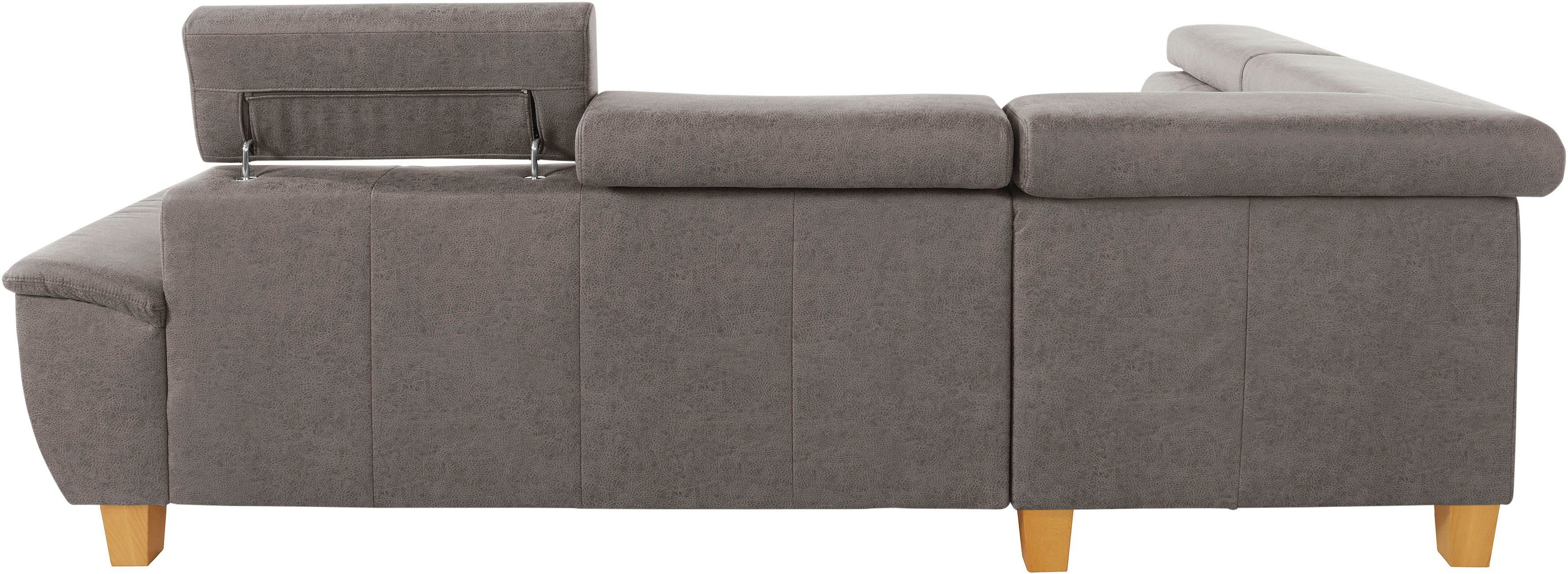 exxpo - sofa Enya, Bettkasten Bettfunktion Kopfteilverstellung, wahlweise fashion Ecksofa inklusive und