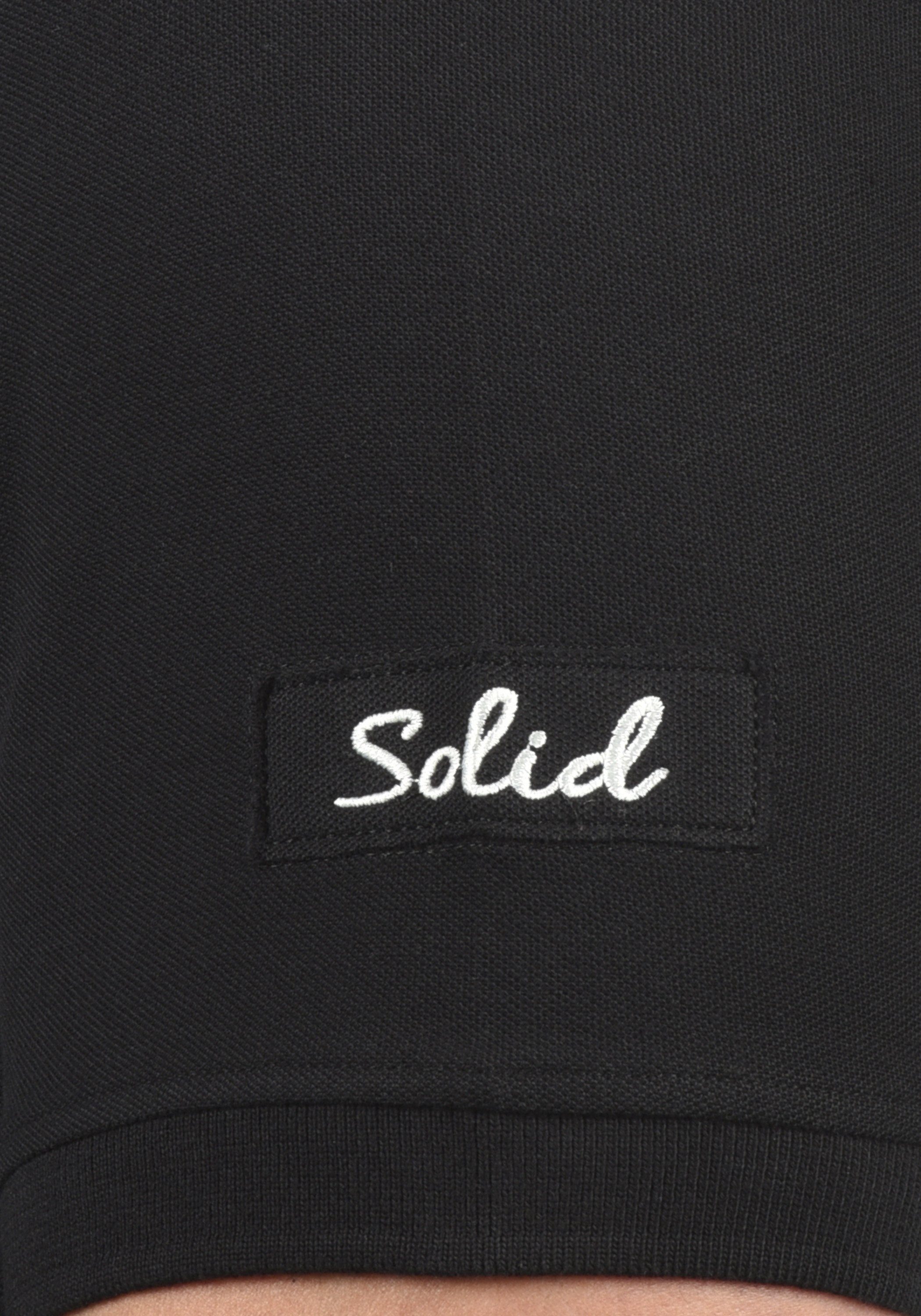 !Solid verlängerter (9000) Black Poloshirt mit Polo Rückenpartie SDTripPolo