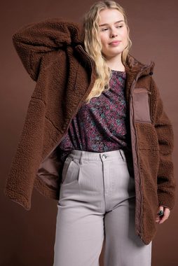 Studio Untold Softshelljacke Teddyfleece Jacke oversized Kapuze Langarm