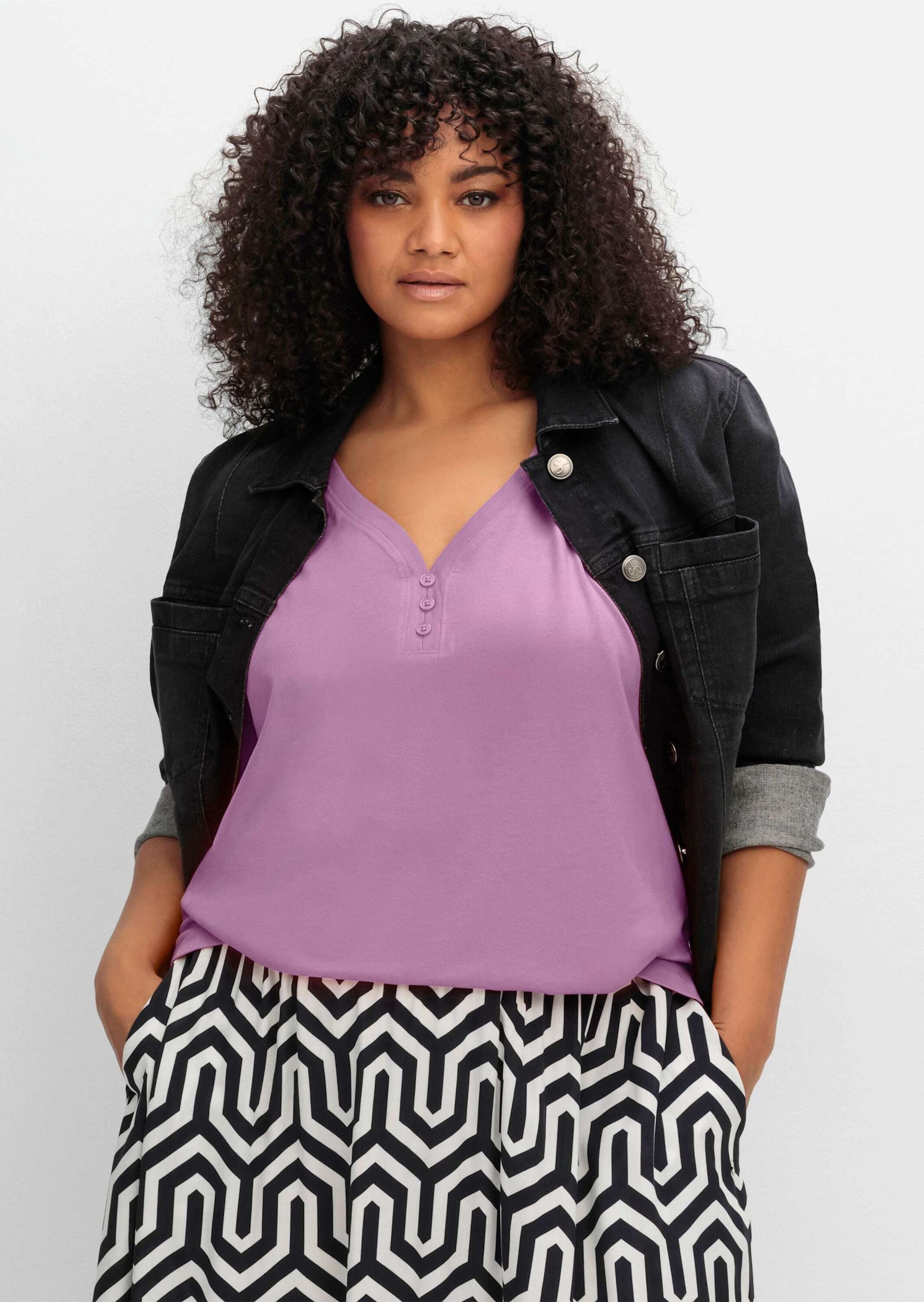 Sheego Shirttop Tanktop Ärmellos